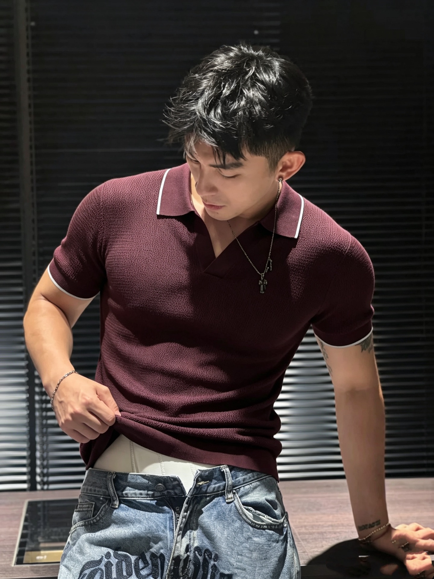 PRAD*A普*达2026春夏新款男士冰丝伊力特针织短袖T恤，最新款全网独家首上！！~既经典有时尚百搭，