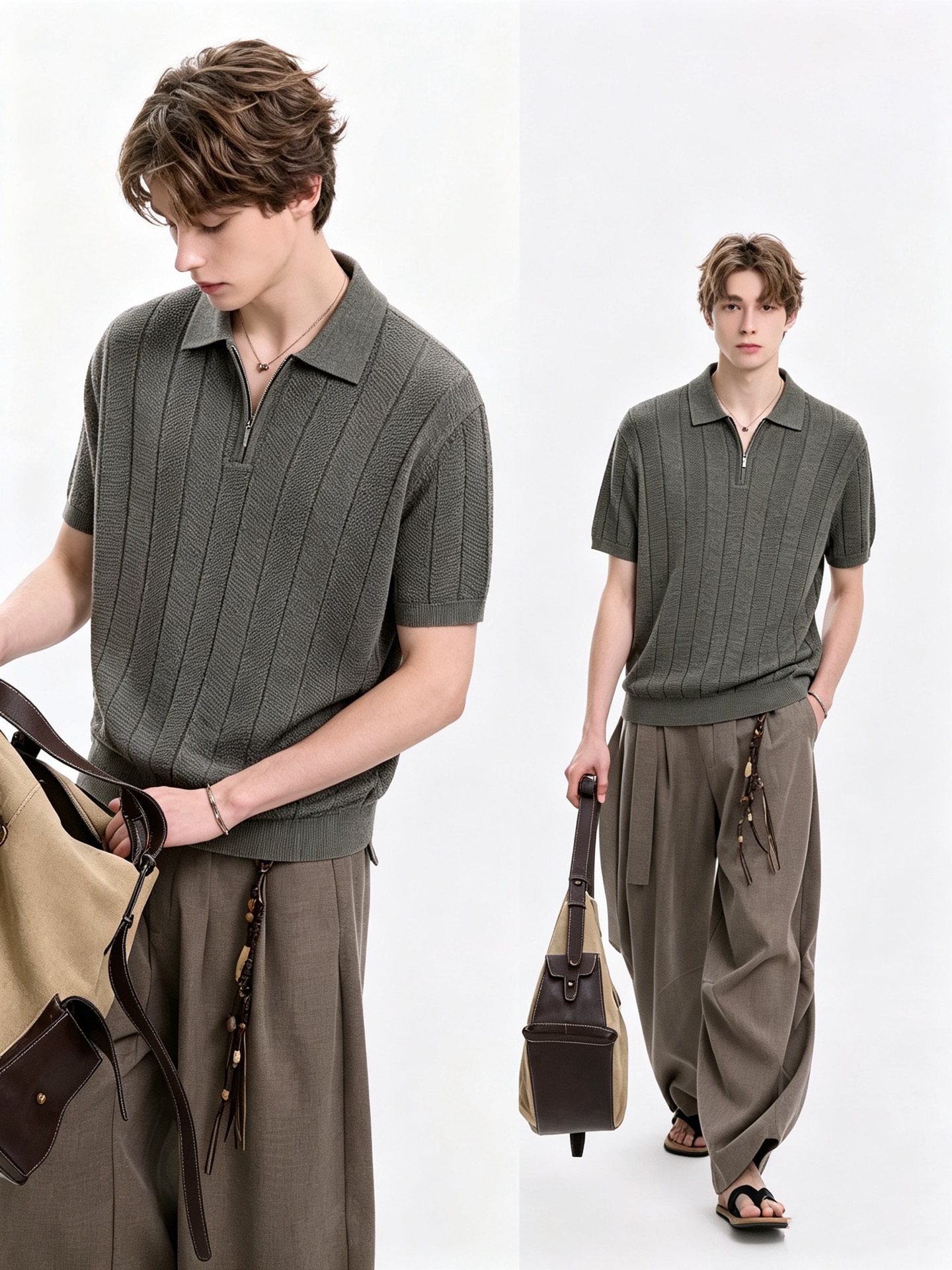 NO:936159,BC-Brunello Cucineli 2026 new spring and summer men's short-sleeved knitted Polo shirt, a fashionable and versatile item that many celebrities love to wear!  Friends who like classic simplicity must not miss this one!  The calm and elegant brand style has always been favored by the upper class! It is also the best choice for fashion items!  The upper body is so handsome, highly recommended!  !  !  The biggest attraction of this short-sleeved shirt is not only its own brand added value, but also the fact that this short-sleeved shirt is very cost-effective in terms of color matching and material!  Customized original exclusive knitted material design!  Eco-friendly washing, customized fabrics, and pre-shrinking treatment ensure a crisp fit. The combed cotton fabric feels super soft and smooth and absorbs sweat!  It does not deform after washing, feels comfortable and smooth, and the upper body is soft and comfortable. The classic fashionable lapel design is simple but not complicated, and it is very attractive!  Size M-3XL,, brunello cucinelli, T-shirt,19860909BC-Brunello Cucineli 2026春夏新款男士短袖针织Polo衫,众多明星都爱穿的时尚百搭单品！喜欢经典简约的朋友,一定不能错过了这款！沉稳大气的品牌风格一直以来备受上层人士的青睐!也是时尚单品的不二之选！ 上身帅到爆了,强烈推荐！！！这件短袖最大的吸引力除了他本身的品牌附加值,更加肯定的是这款短袖无论在颜色搭配还是材质上都有很高的性价比！ 定制原版专属针织材质设计！环保水洗,定制面料,预缩处理,确保版型的挺括,精梳棉面料手感超柔顺滑又吸汗！洗水不变形,手感舒适顺滑,上身柔和舒适,经典的时尚翻领设计,精简不繁,很是耐看！码数M-3XL,,brunello cucinelli,T-shirt,,Men's clothing