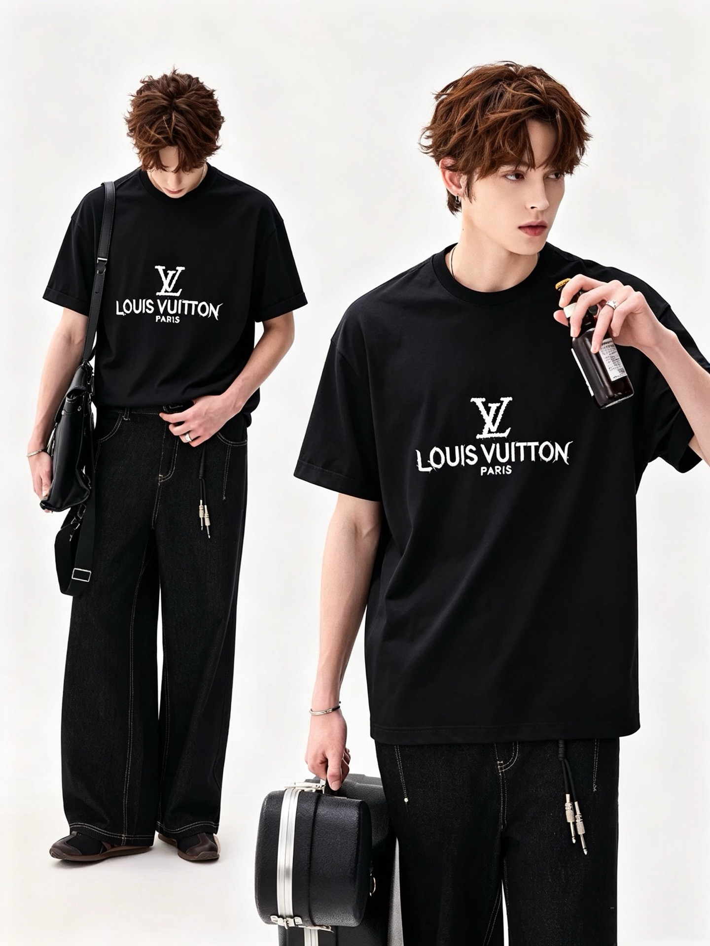 NO:946814,LouisVuitt* Louis*den's new 2026 spring and summer series of items are online. It is a very fashionable and avant-garde short-sleeved T-shirt for men and women, decorated with logo pattern printing!  It is different from the past and declares the design concept of brand inheritance!  Its eye-catching appeal is no less than any classic style, perfectly presenting the sense of fashion, high-end and luxury to the world!  It is made of 260 grams of imported 100% cotton material. It is made of high-quality pure cotton fabrics. It feels soft and skin-friendly. It will definitely exceed your imagination when you get it. It is extremely comfortable and breathable. Even if you sweat profusely, you will not feel greasy or stuffy. It maximizes sweat wicking and moisture absorption!  Size M-3XL,,louis vuitton,louis vuitton,T-shirt,tees,t-shirt,19860909LouisVuitt*路易*登 2026春夏全新系列单品上线,非常时髦前卫的一款男女同款短袖T恤,标识logo图案印花修饰！区别于以往的不同,宣示品牌传承的设计理念！其吸睛度完全不亚于任何经典款式,将时髦高级感与奢华感完美呈现在世人眼前！客供进口260克全棉材质制成,精选优质纯棉面料,触感软糯亲肤细腻,实物到手绝对超乎你的想象,贴身无比舒适透气,即便是汗流浃背也不会有腻身及闷热感可言,将排汗吸湿性发挥到了极致！尺码M-3XL,,louis vuitton,louis vuitton,T-shirt,tees，t-shirt,,Men's clothing