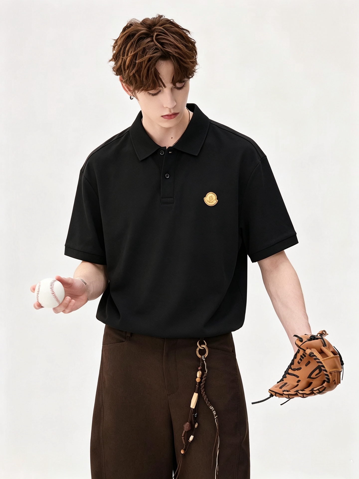 NO:946681,MON Meng**kou 2026 spring and summer new men's original short-sleeved POLO shirts, products from trading companies, are on sale simultaneously on the official website!  This type of basic item must appear every season. It is supplied with imported pique mesh cotton, which has both comfort and breathability. The overall visual value is perfect, and the logo badge on the chest is decorated!  A highly wearable item!  Standard cut, comfortable stretch, unrestricted movement!  The design of the lapels not only meets the needs of simple style, but also has strong practicality and high-end atmosphere!  Universal and versatile style. Sizes M-3XL, T-shirt,19860909MON蒙**口2026春夏新款男士原单男士短袖POLO衫,贸易公司货,官网同步发售！此类型的基础单品是每季必出现的,客供进口珠地网眼棉,舒适性与透气性兼备,整体视觉值满分,胸前标志logo徽章修饰！穿搭率极高的单品！版型剪裁标准,伸展舒适,运动无拘束！翻领的设计在满足简约的风格上的需求同时,实穿性强,高端大气上档次！ 万能百搭款.尺码M-3XL,,T-shirt,,Men's clothing