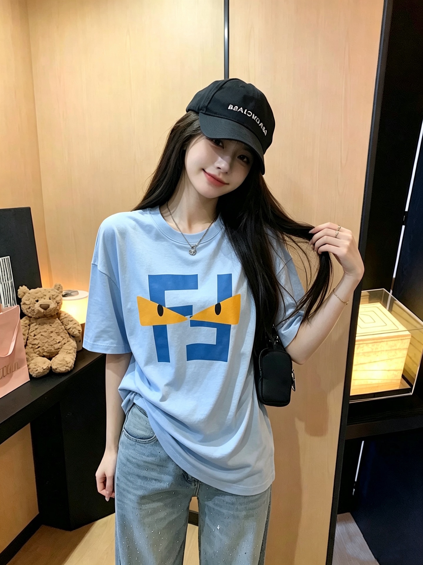 FEN*I 芬*迪2026春夏新款FD家族FF男女同款👫短袖T恤，男女同款👫百搭极简短袖。意大利原厂订单，FD家族人气单