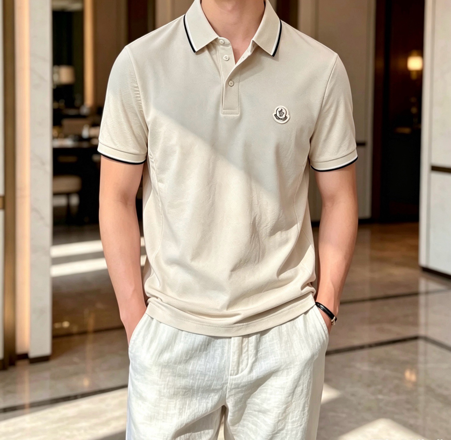 MON蒙**口2026春夏新款男士原单男士短袖POLO衫，贸易公司货，官网同步发售！此类型的基础单品是每季必出现的，客供