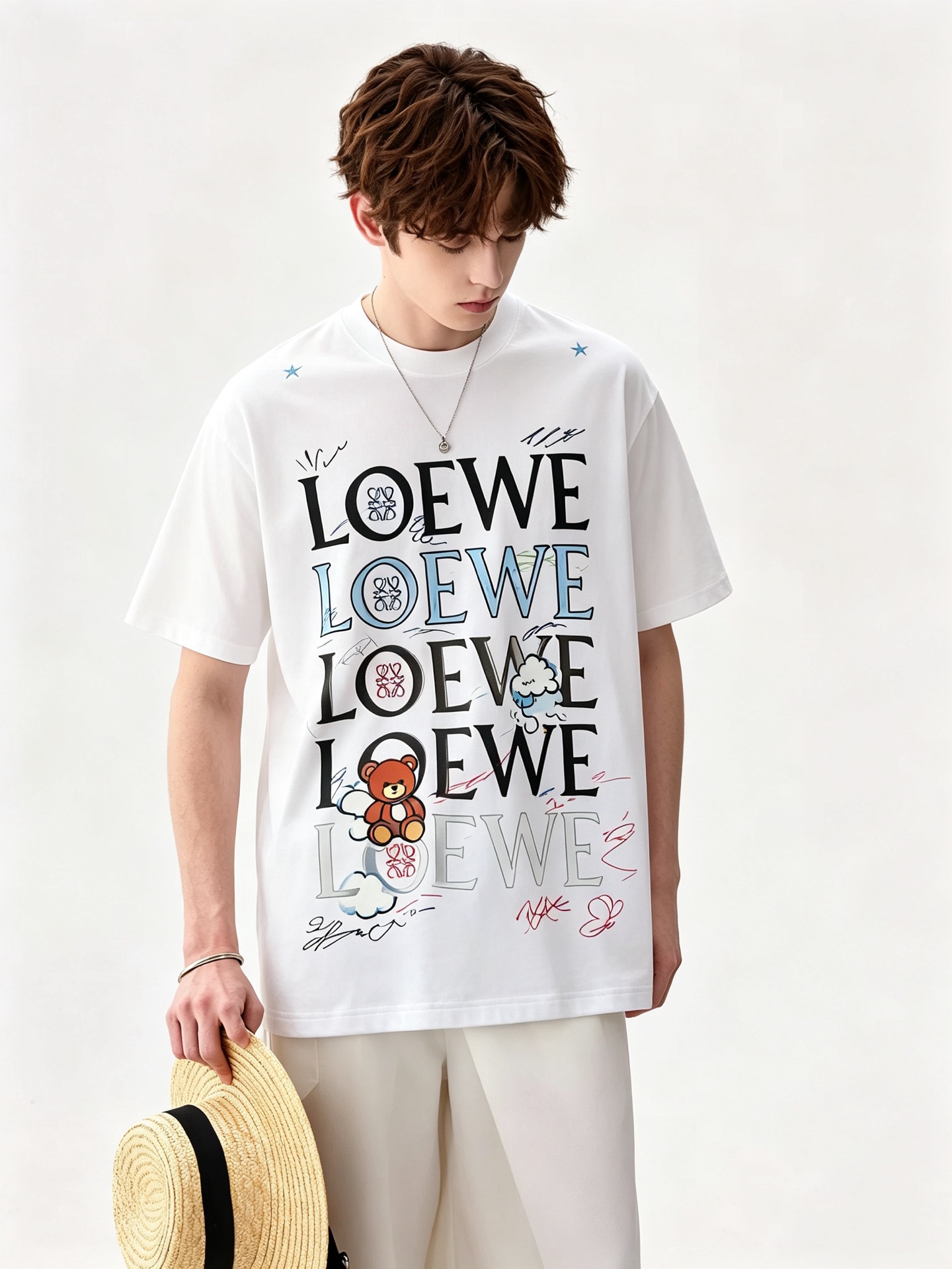 LOE*WE罗*威 2026春夏新款男女同款👫短袖T恤，意大利原厂订单渠道，极具个性高级风，标志logo图案印花工艺设计