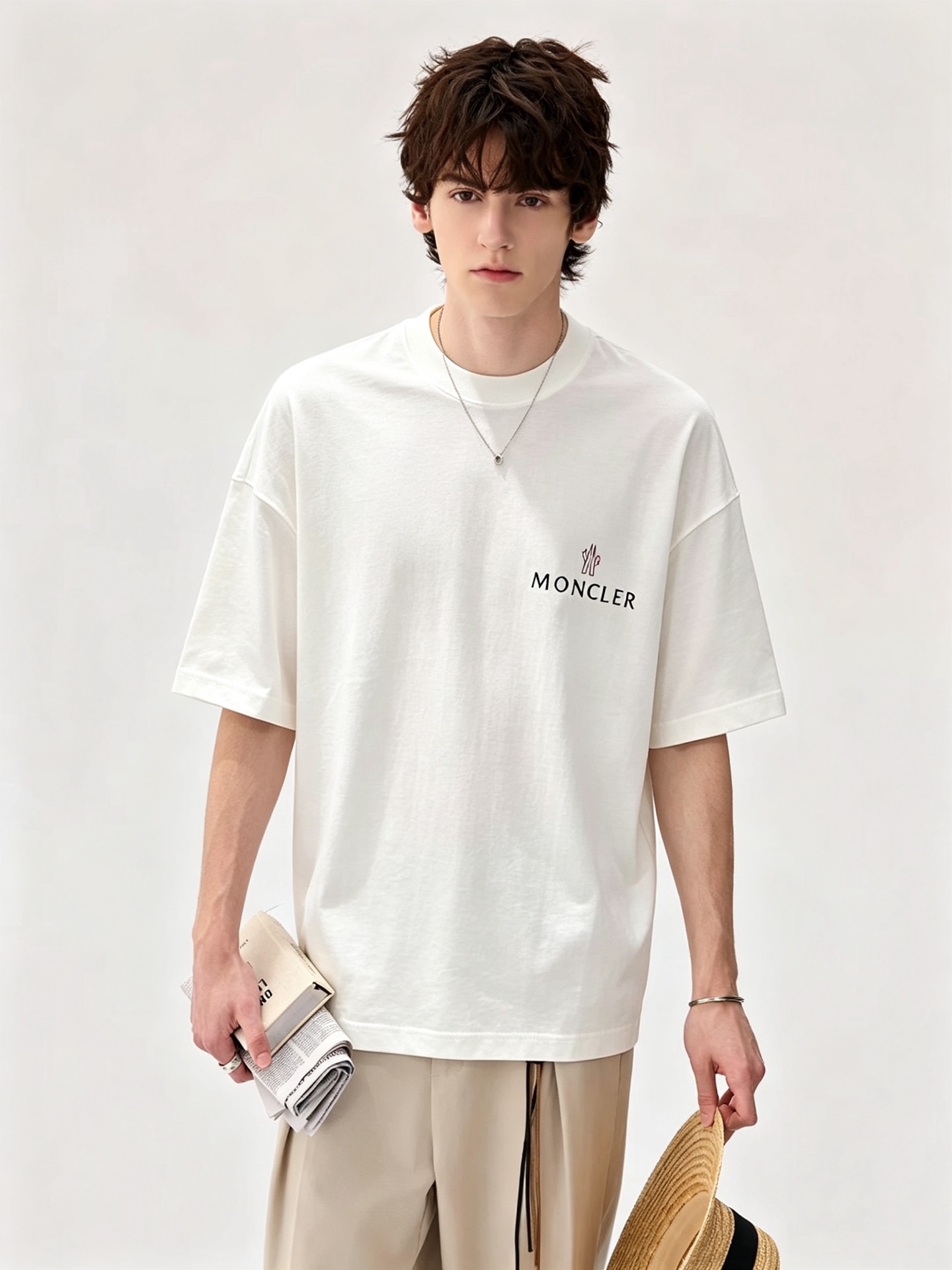 Moncler蒙家 2026春夏男女同款👫情侣款最新的贸易订单短袖T恤，全品相！！网红款！采用logo图案印花设计！上身