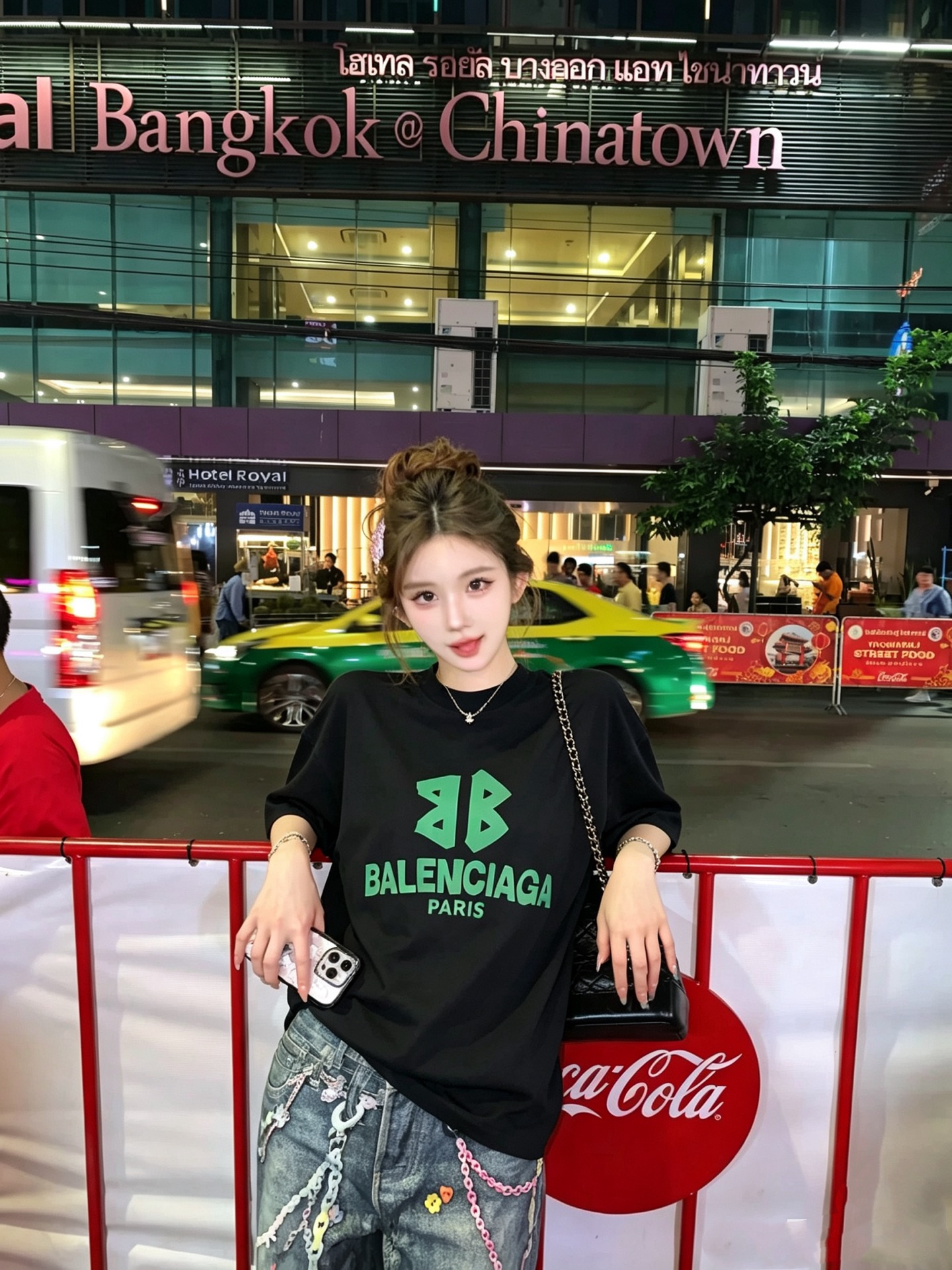 BALENCI*GA巴黎*家 2026春夏新款男女同款👫短袖T恤！走秀图案印花时尚休闲短袖T恤衫！设计logo压胶设计！