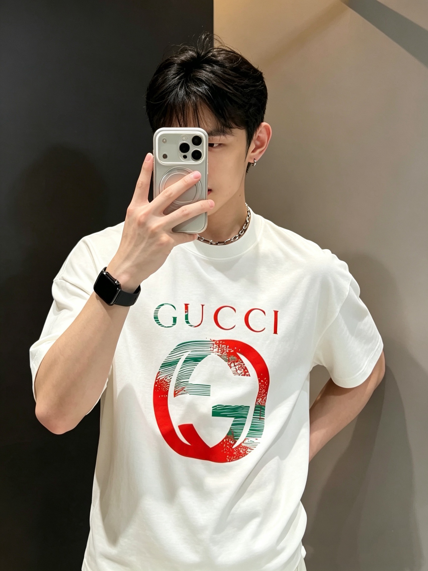 Gucc*古家 2026春夏新款男女同情侣款👫休闲宽松棉质圆领短袖T恤衫！贸易公司渠道稀出，同步官网发售 ！     春