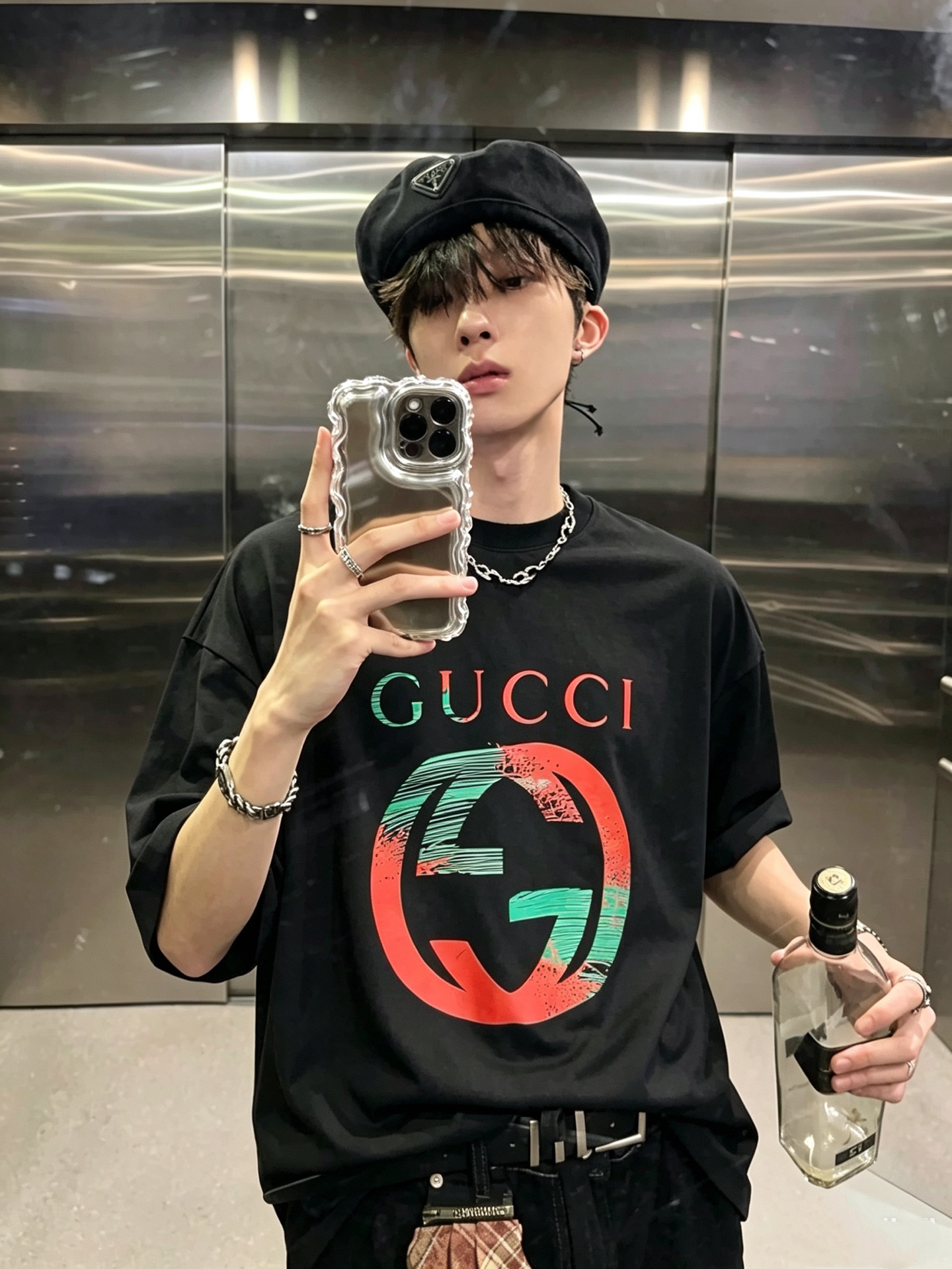 Gucc*古家 2026春夏新款男女同情侣款👫休闲宽松棉质圆领短袖T恤衫！贸易公司渠道稀出，同步官网发售 ！     春