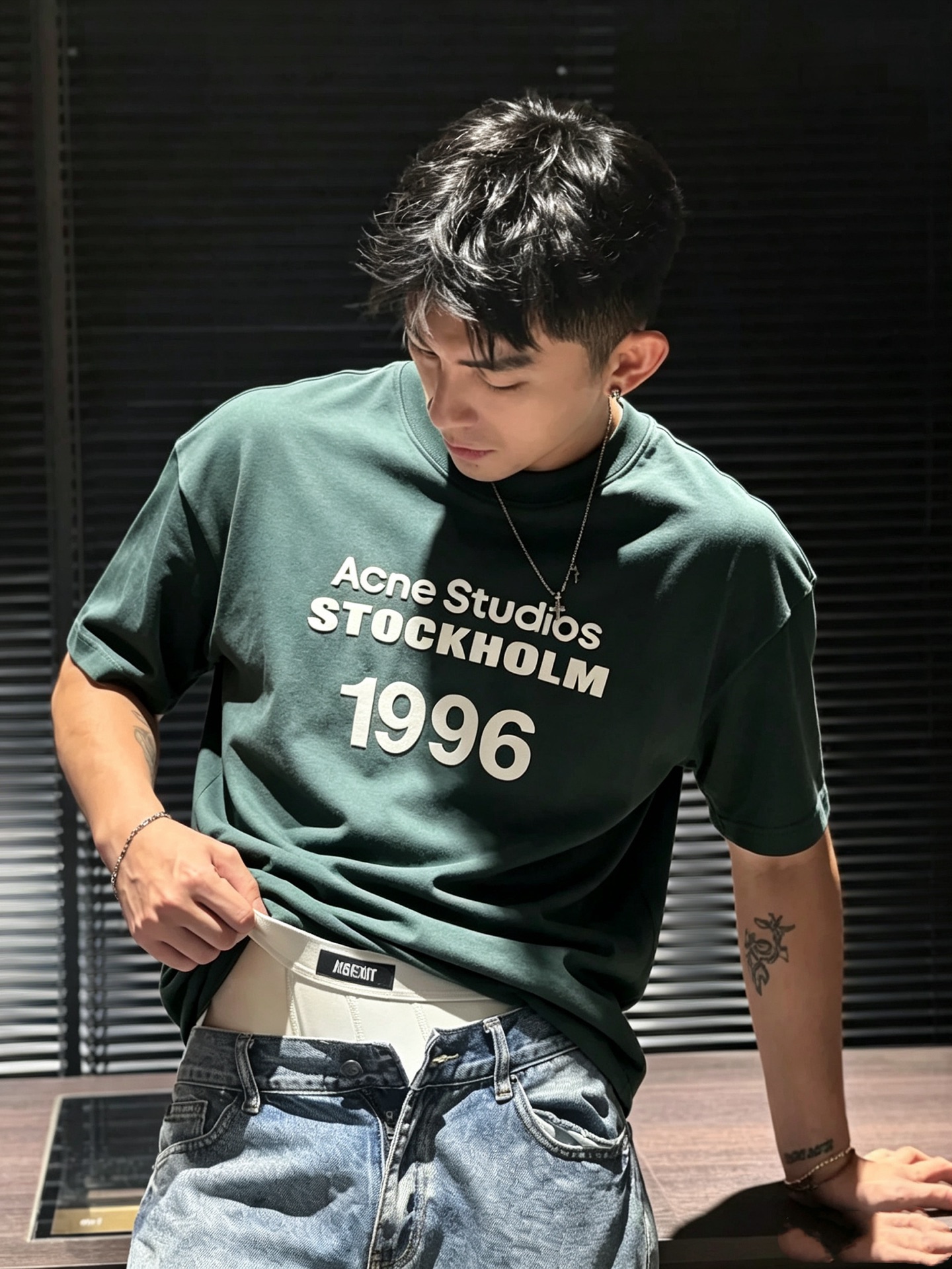 Acne Studi*os2026春夏新款男女同款👫短袖T恤，专柜同步发售！定制专属洗水纯棉面料，定制原版工艺螺纹，衣身