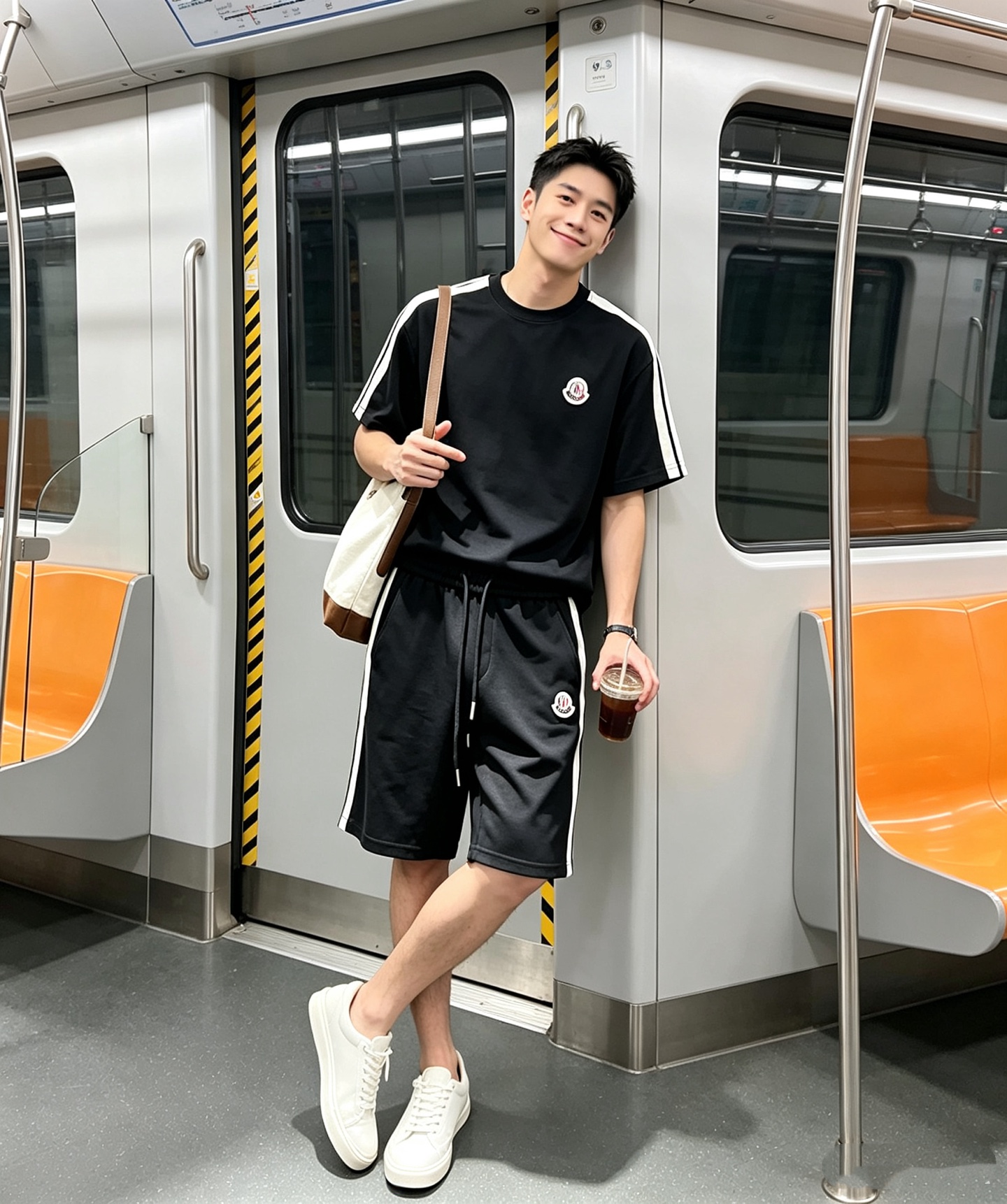 Moncler蒙家 2026春夏最新男女同款👫贸易订单休闲套装，全品相！！网红款！采用logo图案徽章设计！上身舒适透气
