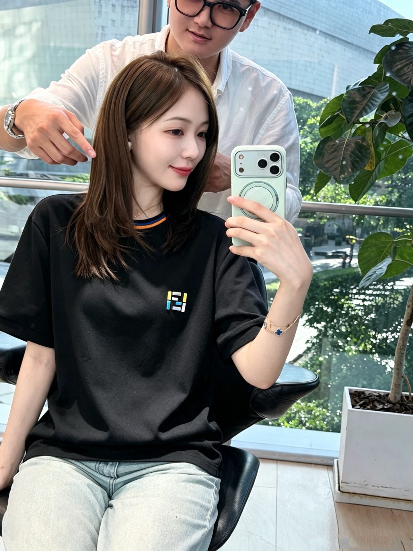 FEN*I 芬*迪2026秋冬新款FD家族FF男女同款👫打底衫，男女同款👫百搭极简短袖。意大利原厂订单，FD家族人气单品