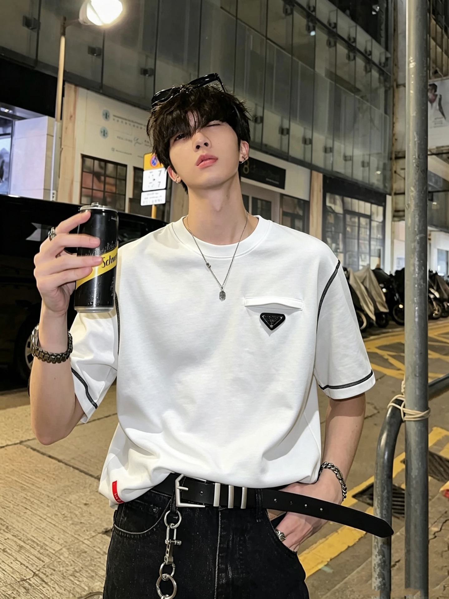 PRAD*A普*达2026秋冬新款男女同款👫短袖打底衫，最新款全网独家首上！！~既经典有时尚百搭，谁不爱啊，将经典再次展