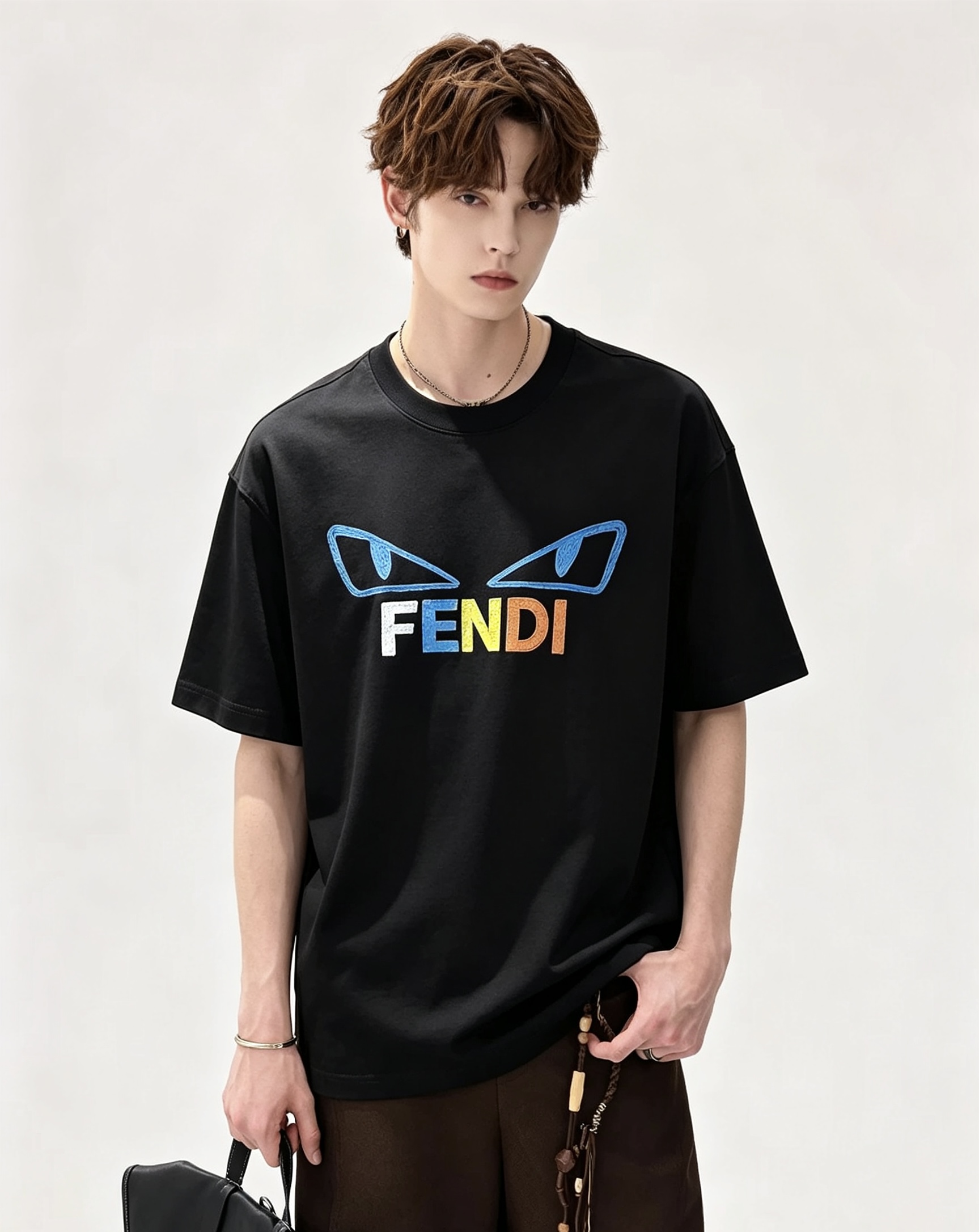 FEN*I 芬*迪2026春夏新款FD家族FF男女同款👫T恤,男女同款👫百搭极简短袖。意大利原厂订单,FD家族人气单品, FEN*I 芬*迪2026春夏新款FD家族FF男女同款👫T恤,男女同款👫百搭极简短袖。意大利原厂订单,FD家族人气单品,