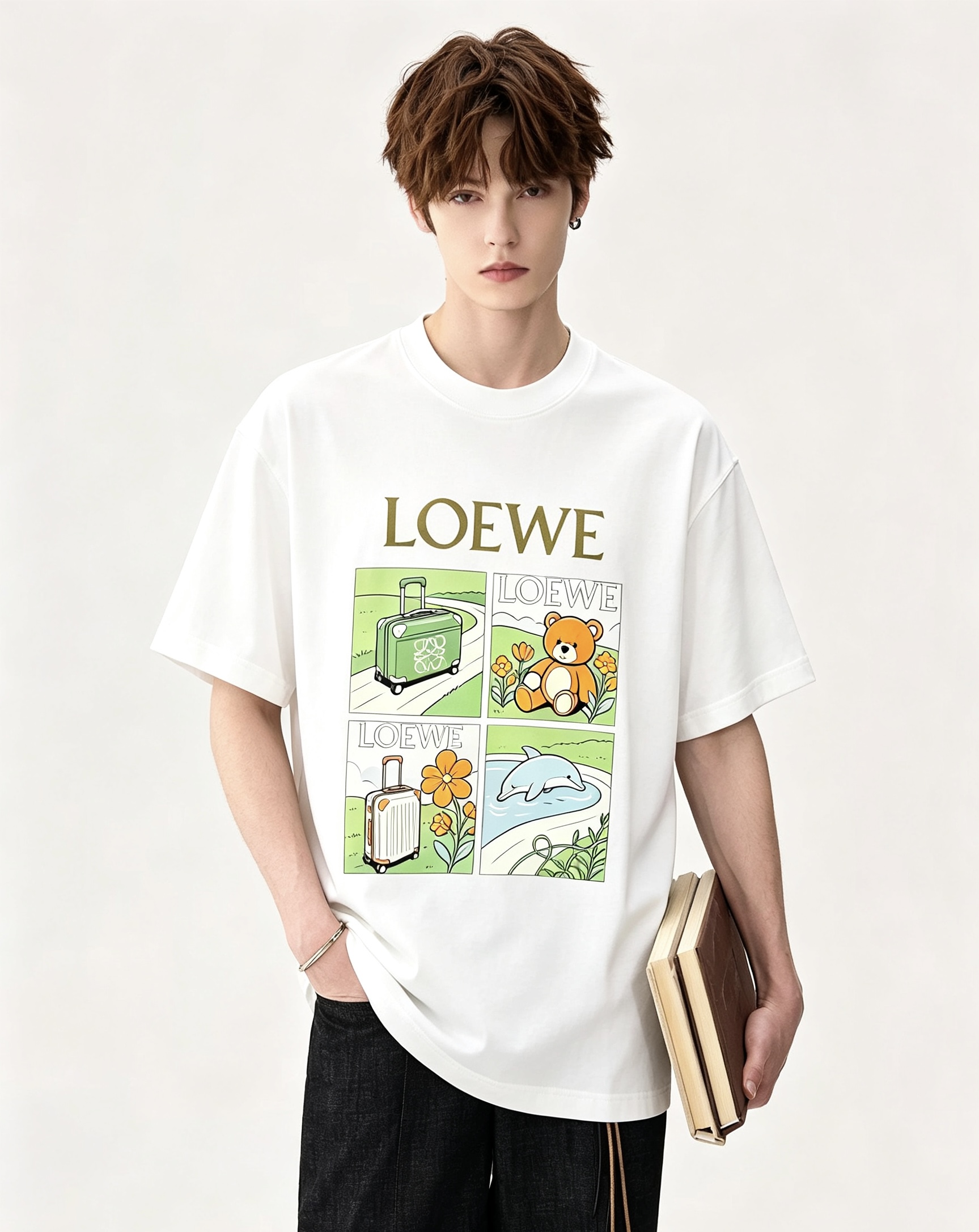 LOE*WE罗*威 2026春夏新款男女同款👫短袖T恤,意大利原厂订单渠道,极具个性高级风,标志logo图案印花工艺设计 LOE*WE罗*威 2026春夏新款男女同款👫短袖T恤,意大利原厂订单渠道,极具个性高级风,标志logo图案印花工艺设计