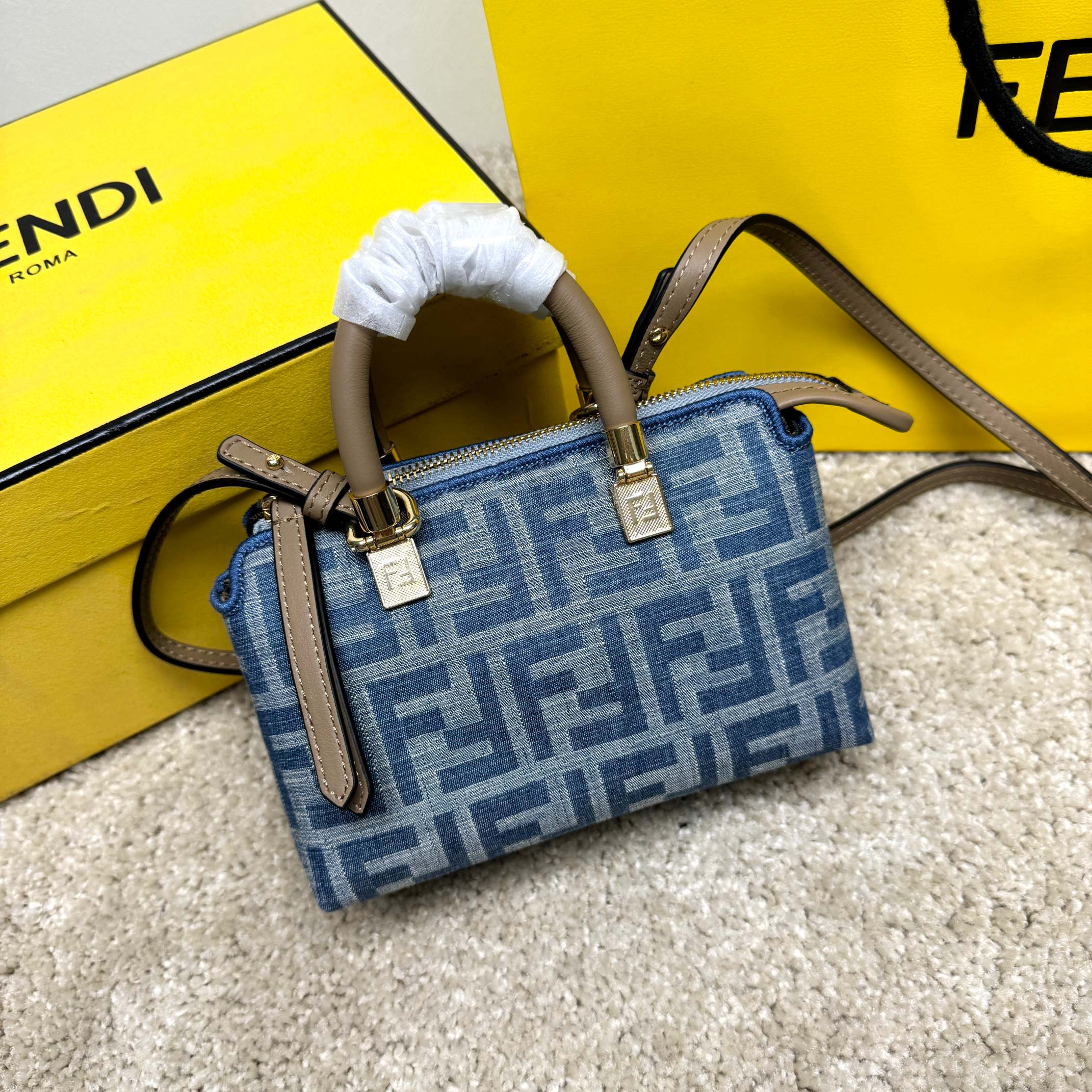 Where to find the Best Replicas
 Fendi By The Way Bags Handbags Beige Blue Gold Light Denim Mini