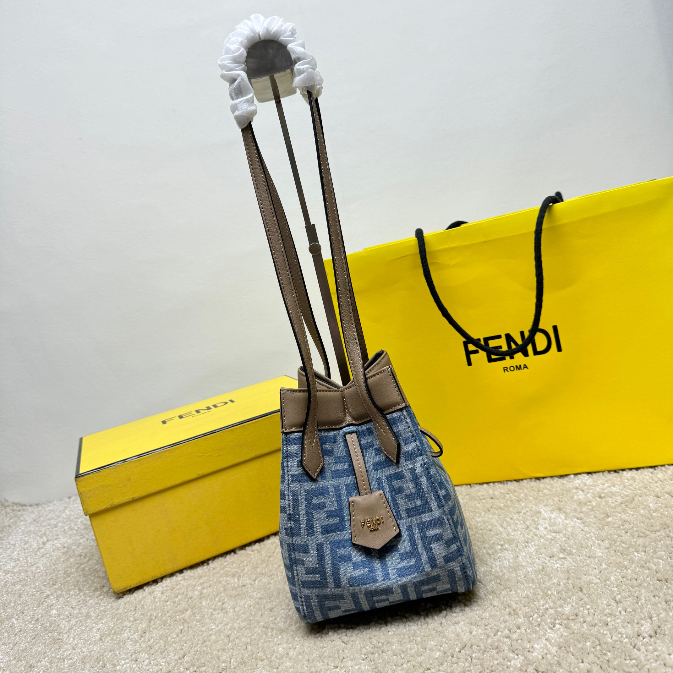 Fendi Bags Handbags Beige Blue Gold Light Denim