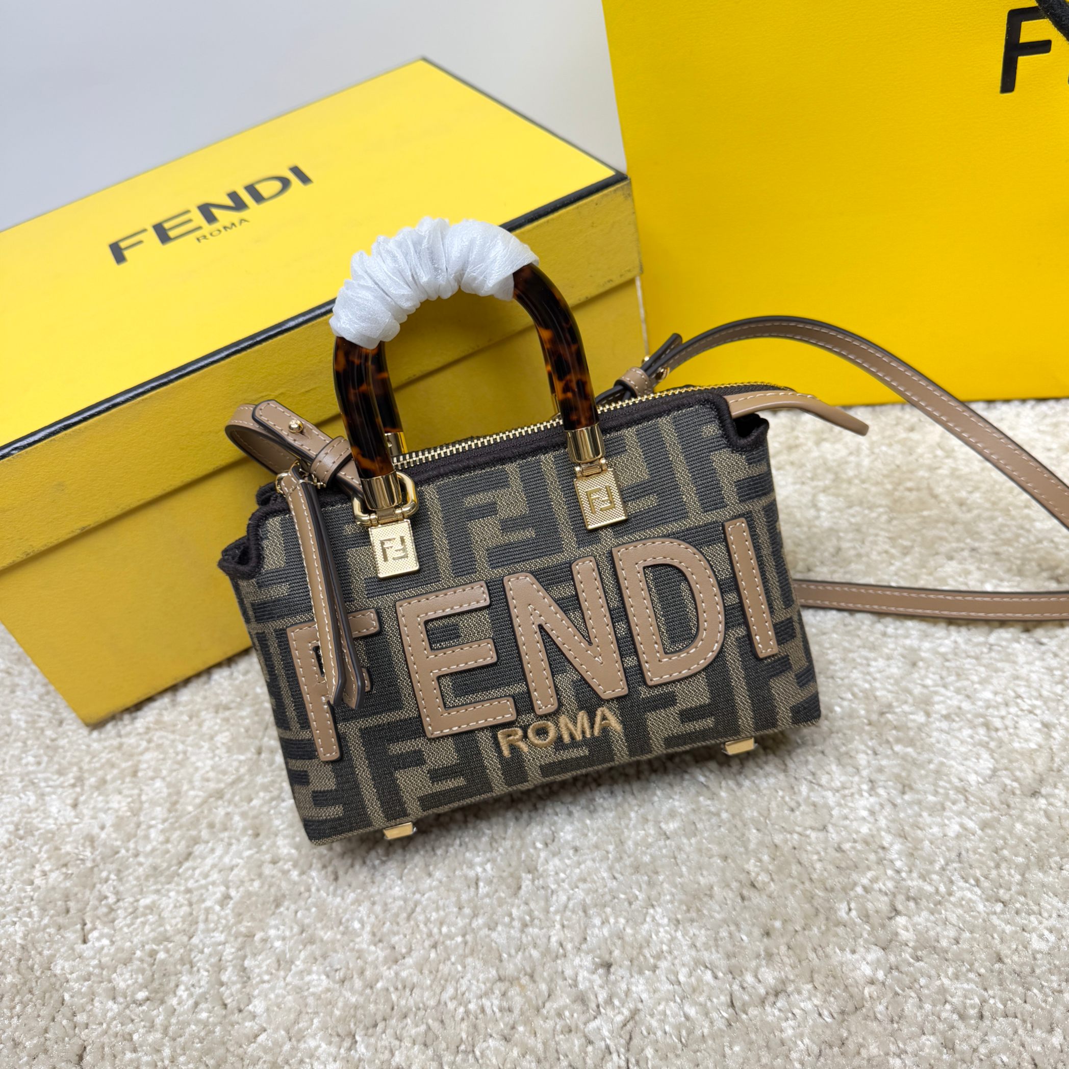 Fendi Handbags Mini Bags White Calfskin Cowhide Fashion Mini