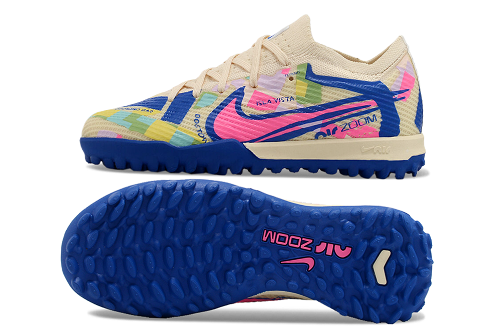 图片[3]-刺客十五系列足球鞋是耐克推出的专业足球鞋款。鞋面采用高科技材质，贴合脚型，能提供良好的触球感，助力精准控球。大底设计增强抓地力，无论是加速、急停还是变向，都能稳稳助力，适合场上各个位置的球员。 从外观上看，它色彩丰富多样，有粉色、米色、湖蓝色、荧光绿等多种亮眼配色，兼具时尚与个性，满足不同审美需求。-选品中心