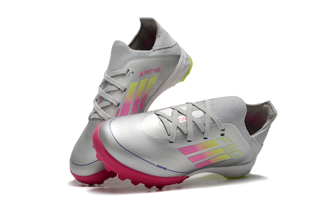 图片[9]-阿迪达斯的#50系列足球鞋，鞋面采用针织防水材质，能在比赛中有效阻挡水分进入，保持脚部干爽。鞋侧标志性的三道杠彰显品牌特色。 有FG底TF底鞋底设计注重抓地力，纹路多样且清晰，能适应不同场地状况，助力球员在球场上快速奔跑、灵活转向。颜色丰富，有白色、紫色、荧光绿、红色等，满足个性化需求。尺码涵盖30 – 35码，适合小尺码脚型的球员 。-选品中心