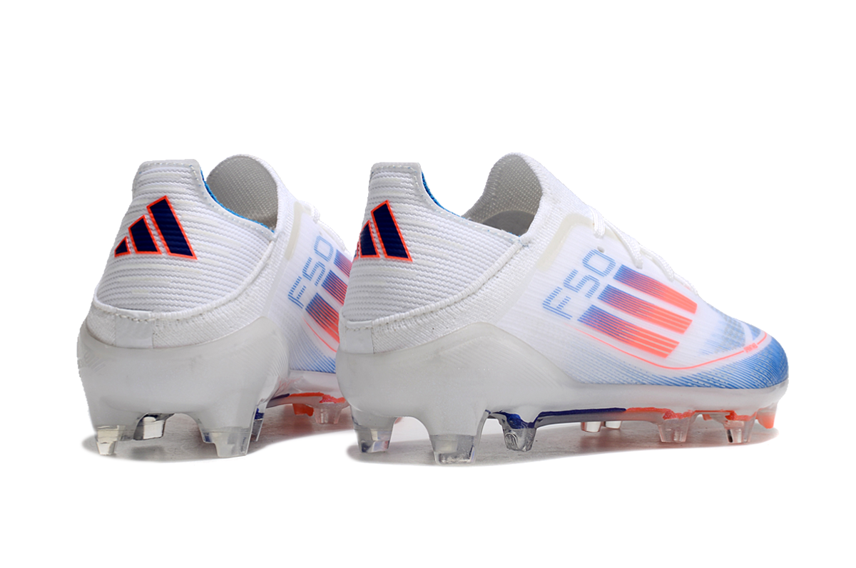 图片[6]-阿迪达斯的#50系列足球鞋，鞋面采用针织防水材质，能在比赛中有效阻挡水分进入，保持脚部干爽。鞋侧标志性的三道杠彰显品牌特色。 有FG底TF底鞋底设计注重抓地力，纹路多样且清晰，能适应不同场地状况，助力球员在球场上快速奔跑、灵活转向。颜色丰富，有白色、紫色、荧光绿、红色等，满足个性化需求。尺码涵盖30 – 35码，适合小尺码脚型的球员 。-选品中心