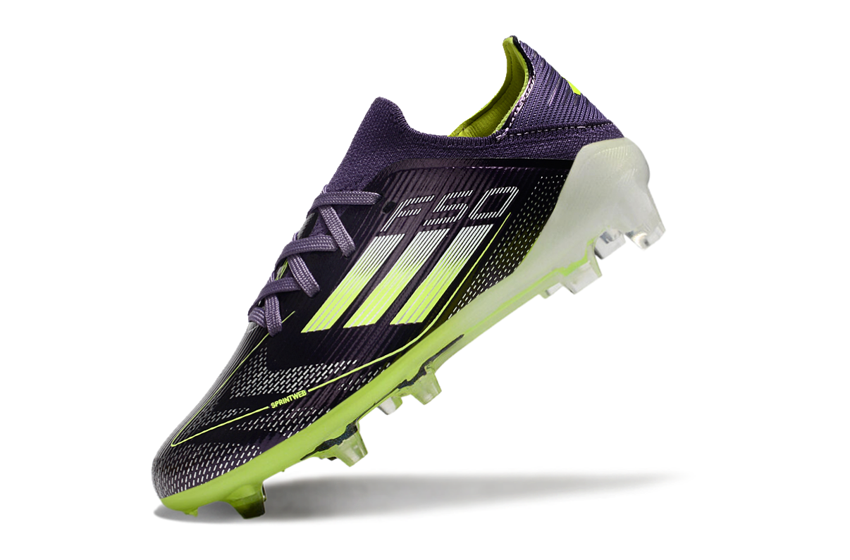 图片[6]-阿迪达斯的#50系列足球鞋，鞋面采用针织防水材质，能在比赛中有效阻挡水分进入，保持脚部干爽。鞋侧标志性的三道杠彰显品牌特色。 有FG底TF底鞋底设计注重抓地力，纹路多样且清晰，能适应不同场地状况，助力球员在球场上快速奔跑、灵活转向。颜色丰富，有白色、紫色、荧光绿、红色等，满足个性化需求。尺码涵盖30 – 35码，适合小尺码脚型的球员 。-选品中心