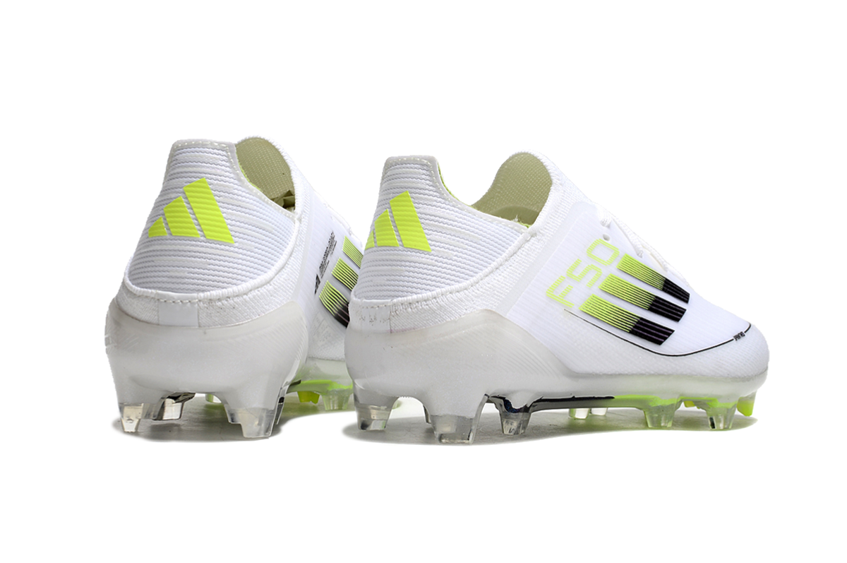 图片[7]-阿迪达斯的#50系列足球鞋，鞋面采用针织防水材质，能在比赛中有效阻挡水分进入，保持脚部干爽。鞋侧标志性的三道杠彰显品牌特色。 有FG底TF底鞋底设计注重抓地力，纹路多样且清晰，能适应不同场地状况，助力球员在球场上快速奔跑、灵活转向。颜色丰富，有白色、紫色、荧光绿、红色等，满足个性化需求。尺码涵盖30 – 35码，适合小尺码脚型的球员 。-选品中心