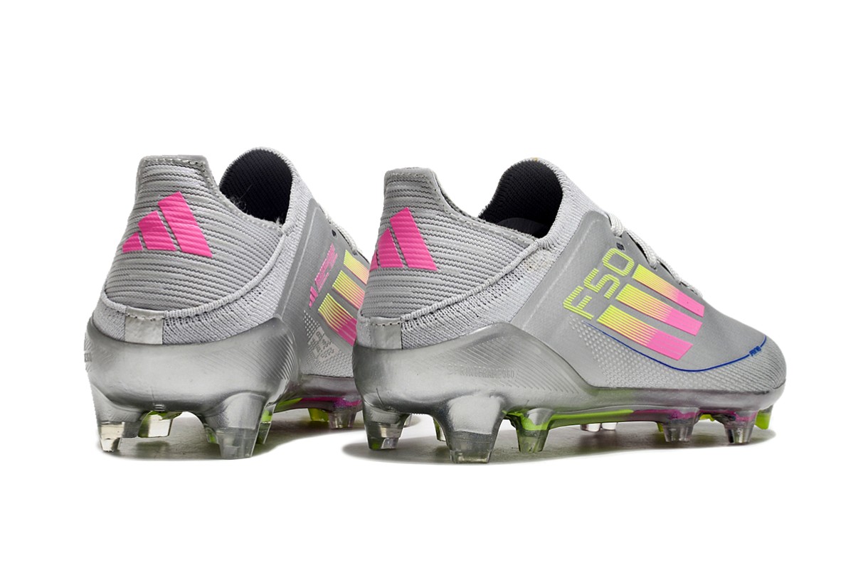 图片[6]-阿迪达斯的#50系列足球鞋，鞋面采用针织防水材质，能在比赛中有效阻挡水分进入，保持脚部干爽。鞋侧标志性的三道杠彰显品牌特色。 有FG底TF底鞋底设计注重抓地力，纹路多样且清晰，能适应不同场地状况，助力球员在球场上快速奔跑、灵活转向。颜色丰富，有白色、紫色、荧光绿、红色等，满足个性化需求。尺码涵盖30 – 35码，适合小尺码脚型的球员 。-选品中心