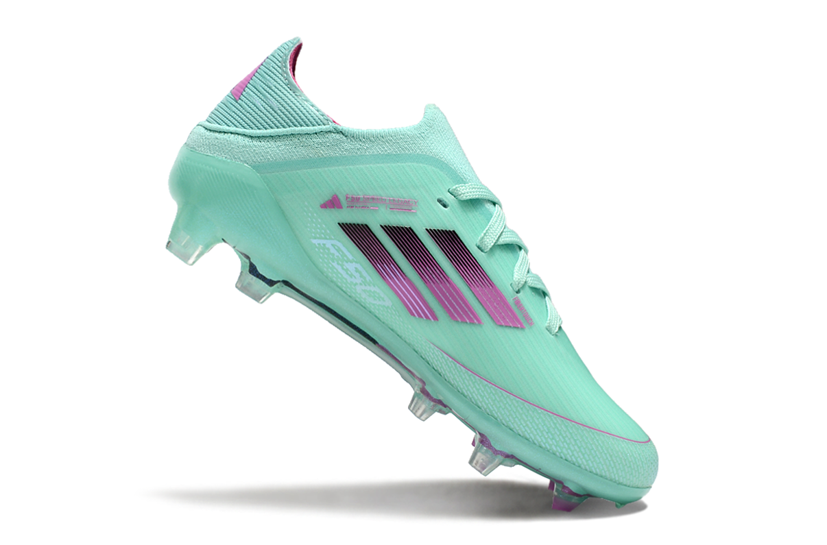 图片[8]-阿迪达斯的#50系列足球鞋，鞋面采用针织防水材质，能在比赛中有效阻挡水分进入，保持脚部干爽。鞋侧标志性的三道杠彰显品牌特色。 有FG底TF底鞋底设计注重抓地力，纹路多样且清晰，能适应不同场地状况，助力球员在球场上快速奔跑、灵活转向。颜色丰富，有白色、紫色、荧光绿、红色等，满足个性化需求。尺码涵盖30 – 35码，适合小尺码脚型的球员 。-选品中心
