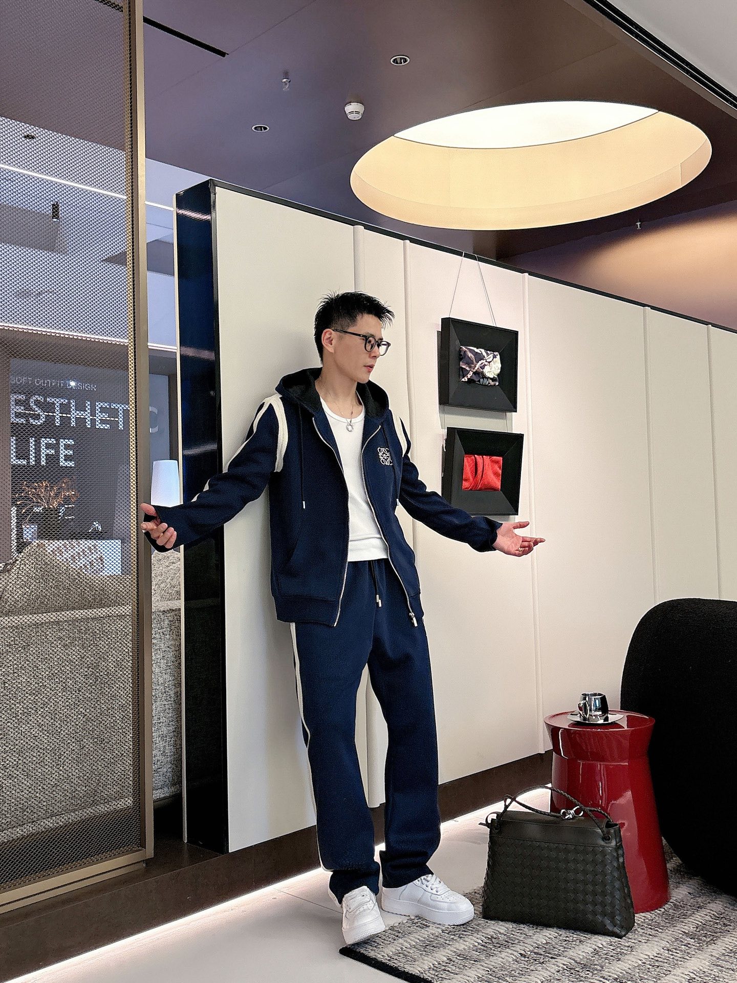 Loewe Men's Blue Tracksuit Set with Logo Embroidery and White Stripe Detail 11 i1757877784263 2792 0 8