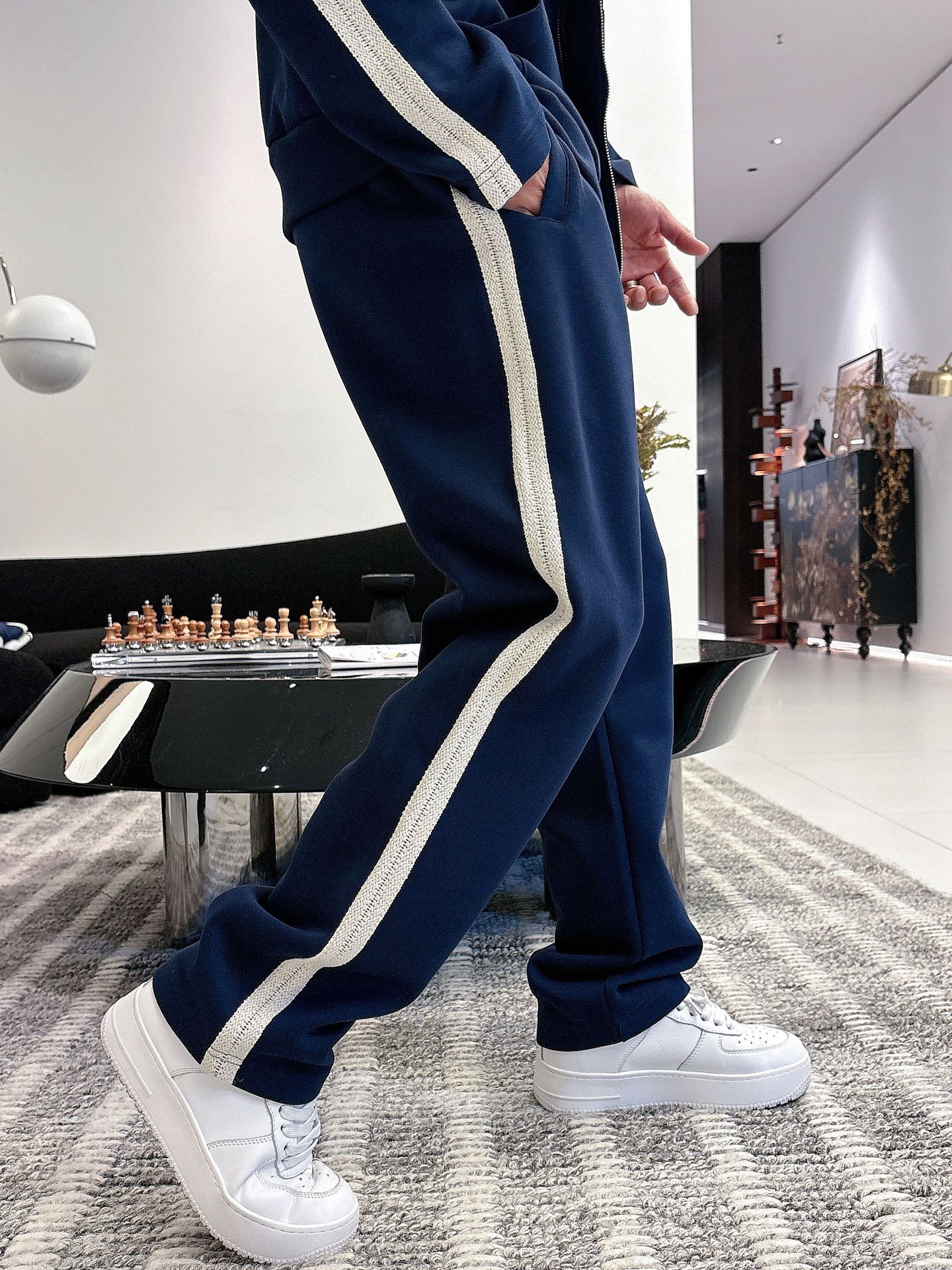 Loewe Men's Blue Tracksuit Set with Logo Embroidery and White Stripe Detail 9 i1757877785867 3220 0 6