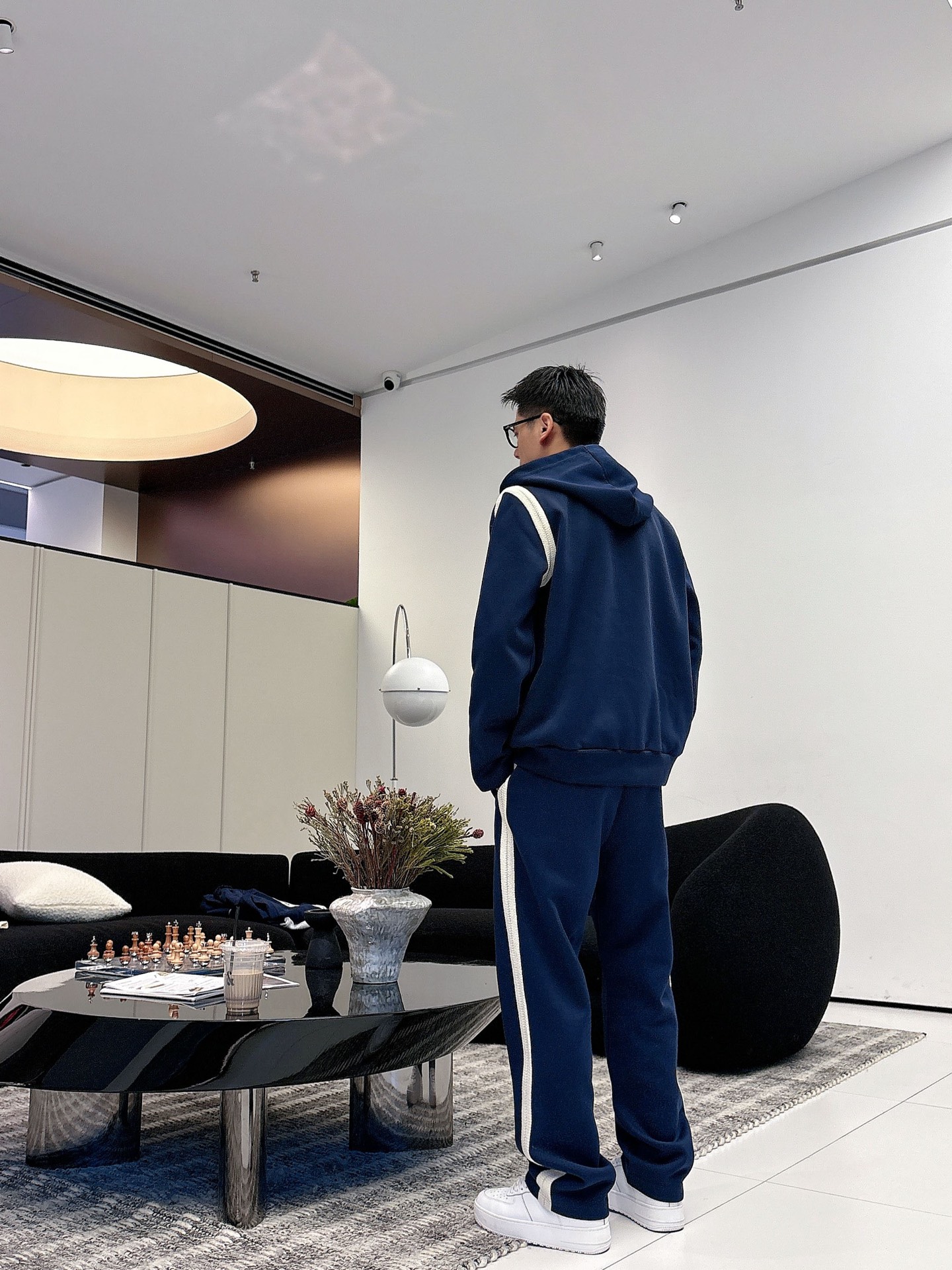 Loewe Men's Blue Tracksuit Set with Logo Embroidery and White Stripe Detail 3 i1757877785974 4271 0 1