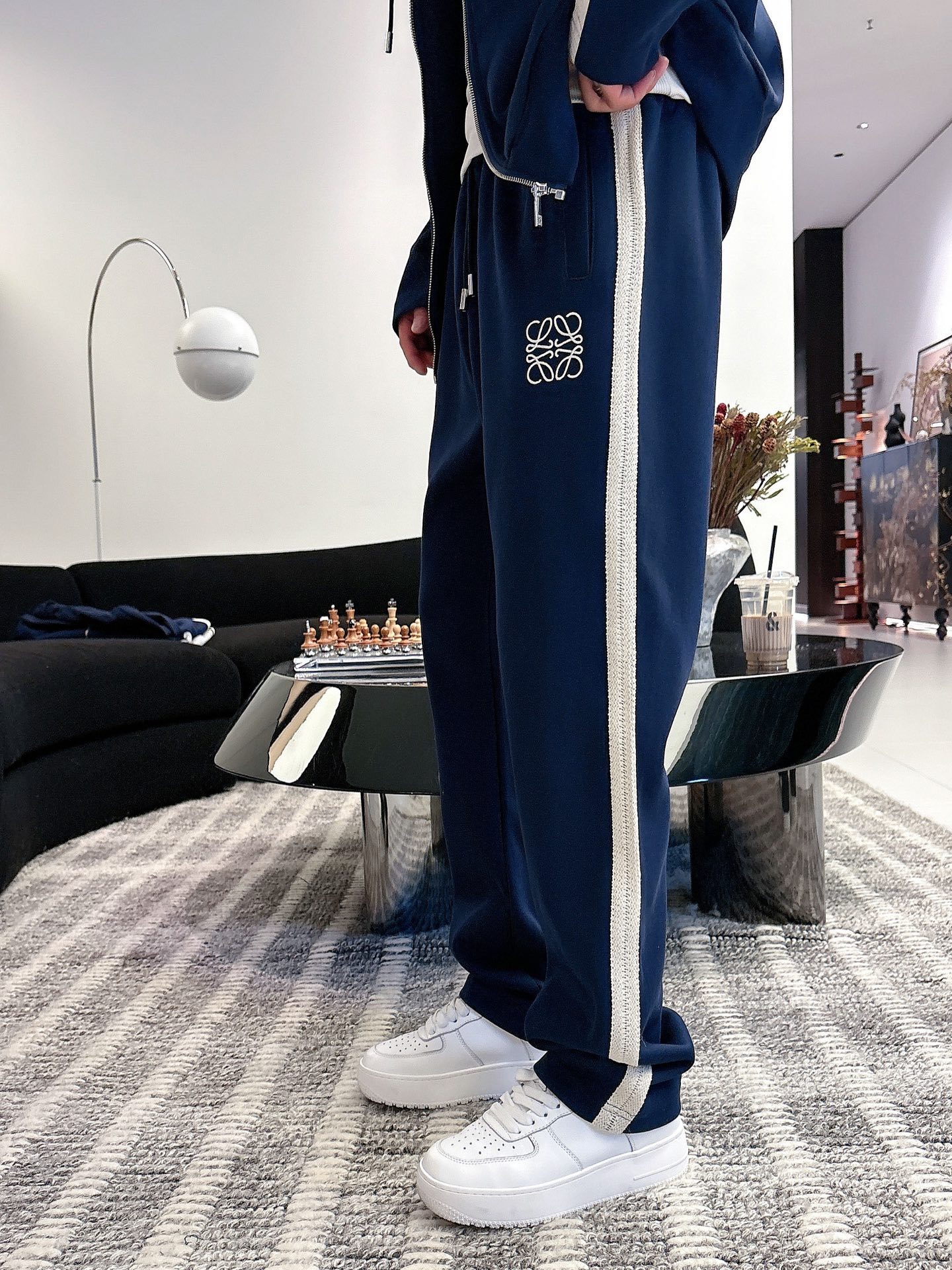 Loewe Men's Blue Tracksuit Set with Logo Embroidery and White Stripe Detail 15 i1757877788790 5850 0 14