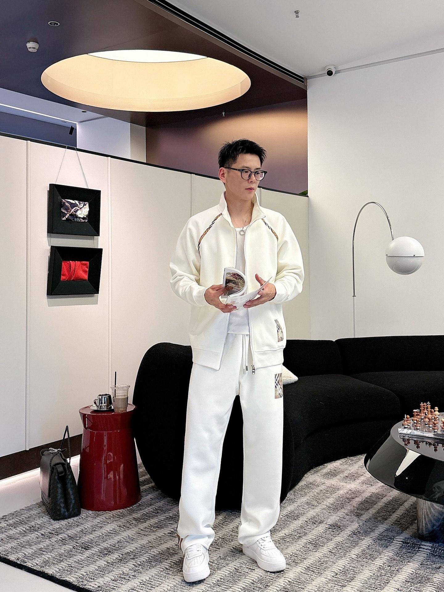 Ensemble de survêtement Burberry pour homme, motif à carreaux, confortable et élégant