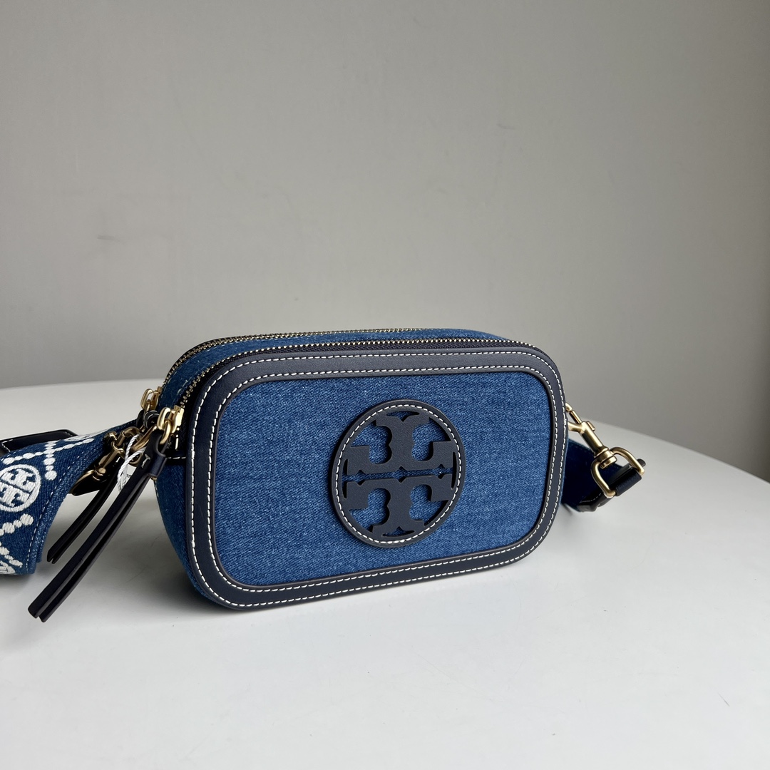 Tory Burch ～Tory Burch新款牛仔相机包 Miller单肩斜挎包 丹宁牛仔蓝 春夏季无敌配搭