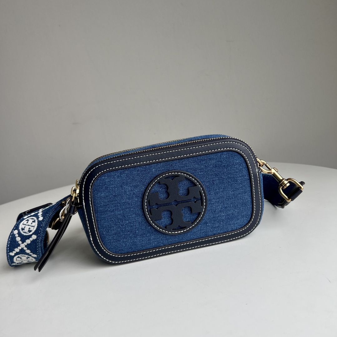 Tory Burch ～Tory Burch新款牛仔相机包 Miller单肩斜挎包 丹宁牛仔蓝 春夏季无敌配搭