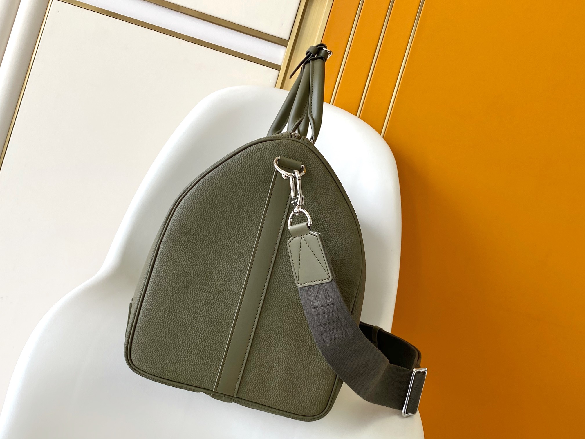Louis Vuitton Keepall Bandoulière 50 Monogram Olive Green Travel Bag 4 a1750872284139 3401