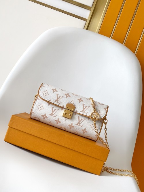Louis Vuitton Pochette Camille Handbag Monogram Dune Canvas with Chain