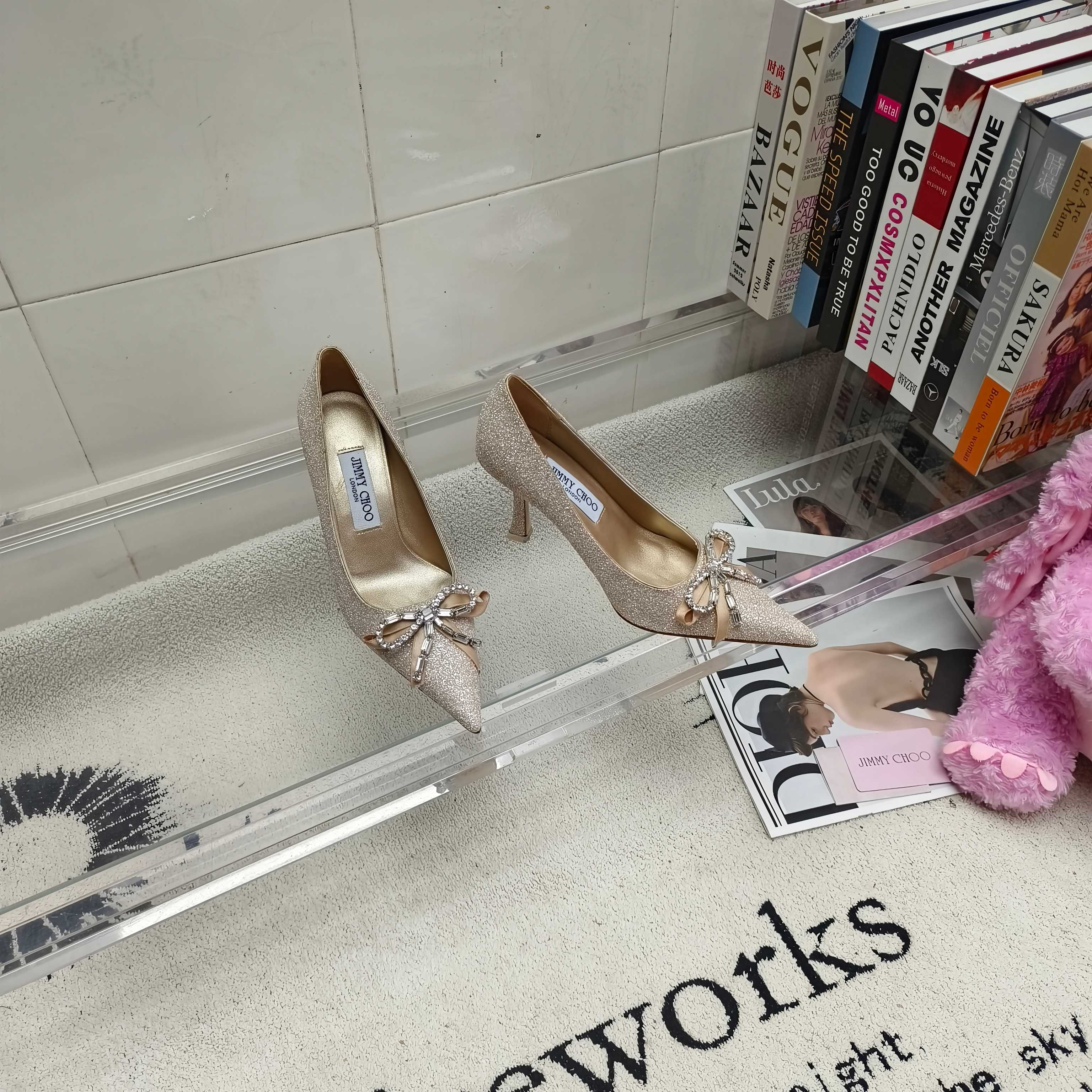 吉米周 Jimmy Choo 经典高奢皮鞋鞋履高跟鞋 #C7AF67BB 5