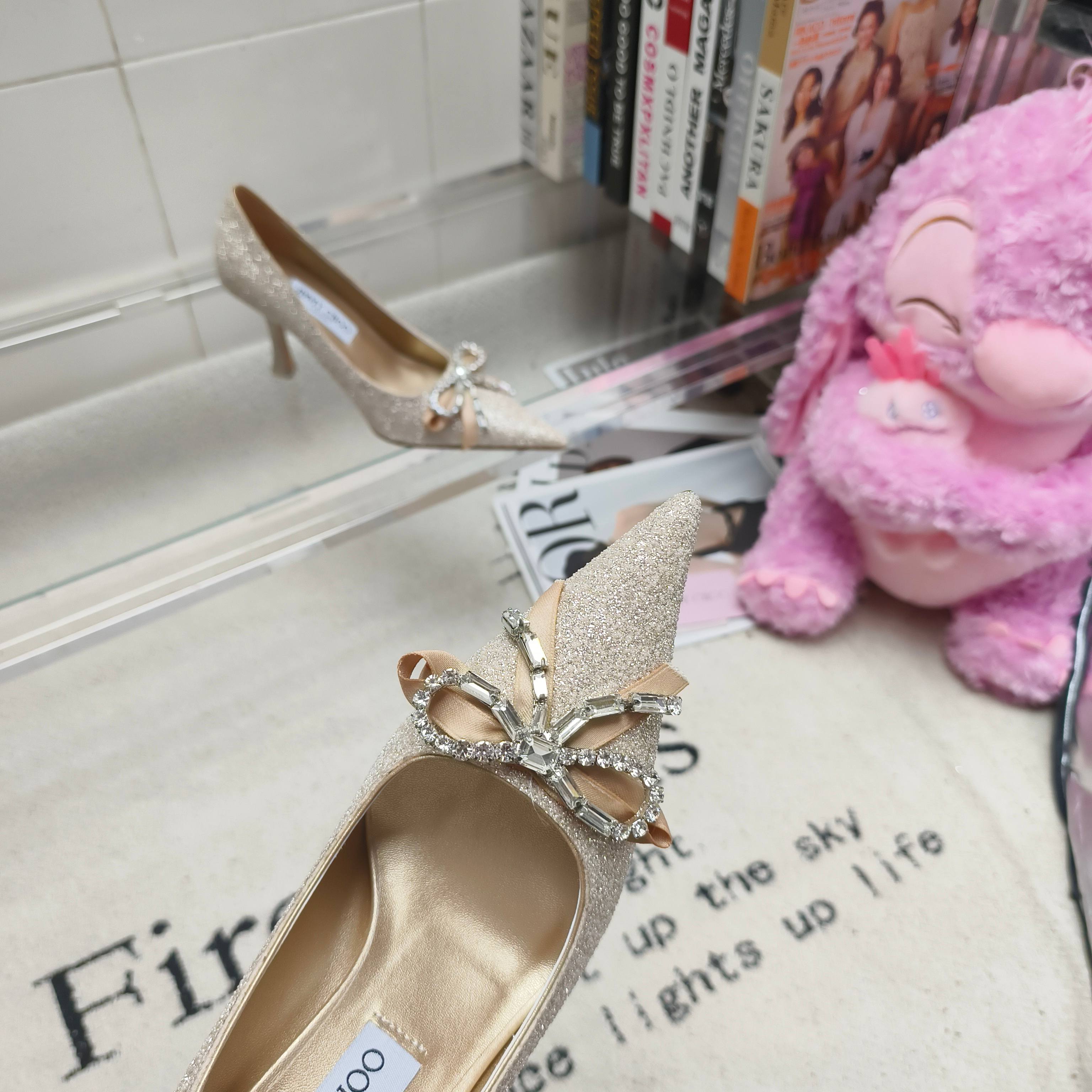吉米周 Jimmy Choo 经典高奢皮鞋鞋履高跟鞋 #C7AF67BB 7