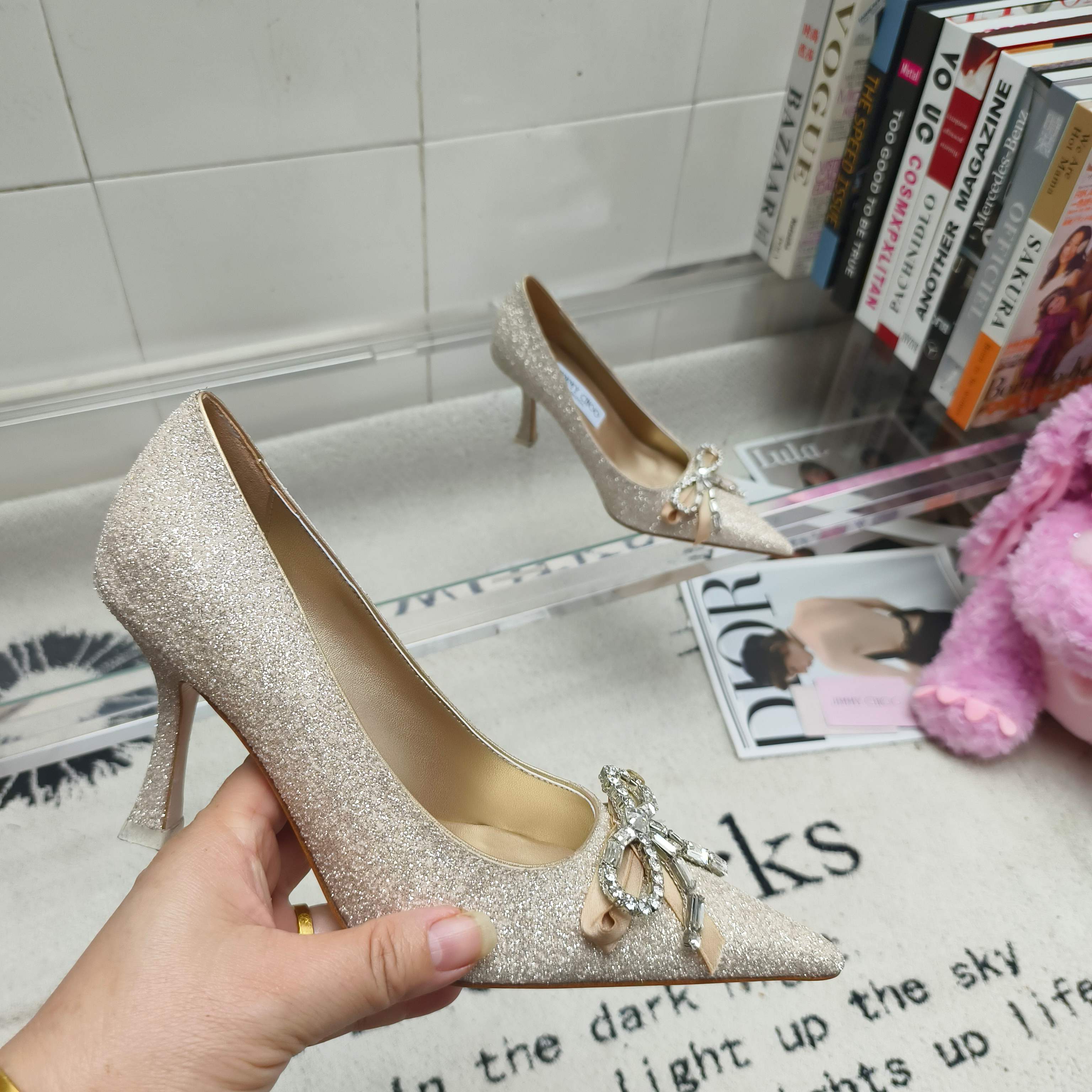 吉米周 Jimmy Choo 经典高奢皮鞋鞋履高跟鞋 #C7AF67BB 6