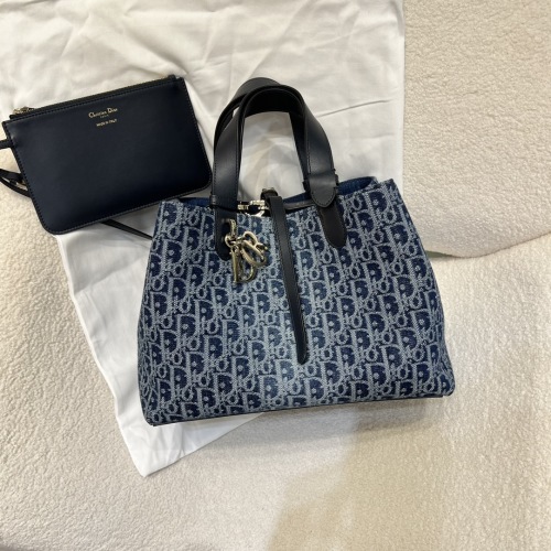 Dior Toujours Medium Denim Washed Blue Bag 1 Dior Toujours Medium Denim Washed Blue Bag
