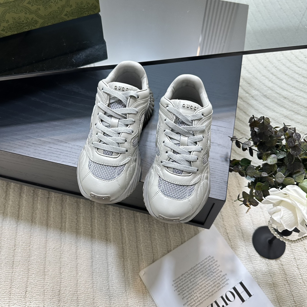 GUCCI Ripple ダッドスニーカー 春の新作 ペアモデル ウェーブタyre底+5cmヒールアップ トップクラス代購バージョン