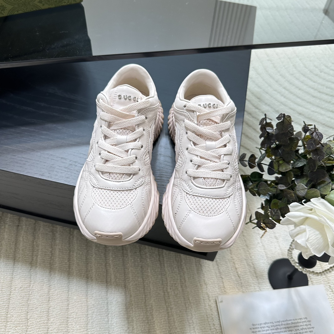 GUCCI Ripple ダッドスニーカー 春の新作 ペアモデル ウェーブタイヤ底+5cmヒールアップ トップクラス代購バージョン