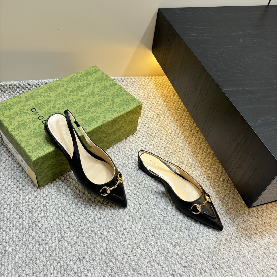 GUCCI 25S Nouveautés Printemps-Été Chaussures à talon en bambou Sandales à bride arrière Talons hauts Cuir verni importé + doublure en agneau