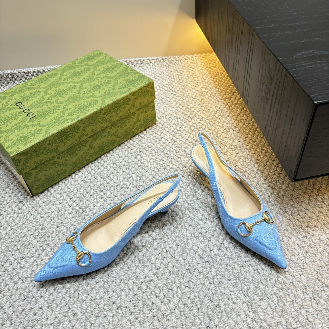 GUCCI 25S Nouveautés Printemps-Été Chaussures à talon en bambou Sandales à talon avec bride arrière Talons hauts Cuir verni importé + doublure en agneau