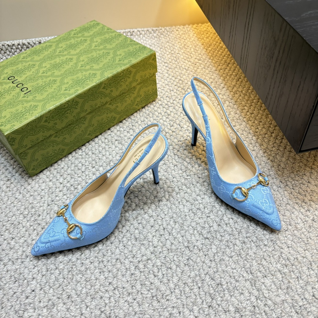 GUCCI 25S Nouveautés Printemps-Été Chaussures à talon en bambou Sandales à bride arrière Talons hauts Cuir verni importé + doublure en agneau