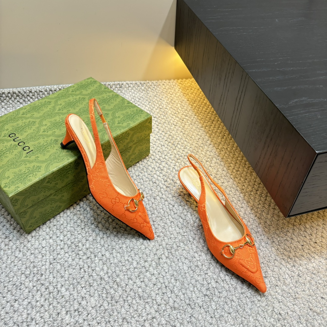GUCCI 25S nouveautés printemps-été chaussures à talon bambou sandales à bride arrière talon haut cuir verni importé + doublure en agneau