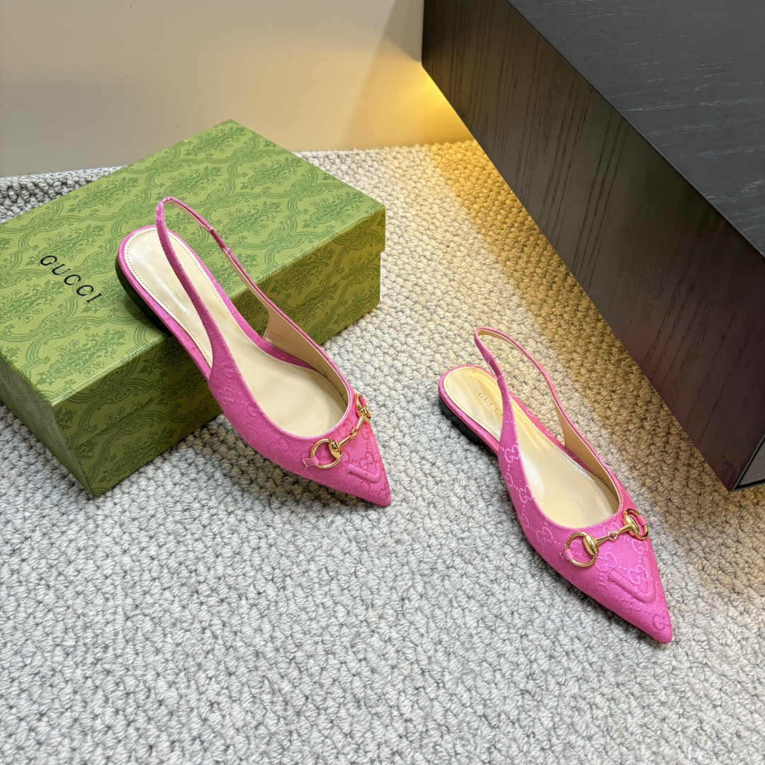 GUCCI 25S Nouveautés Printemps-Été Chaussures à talon en bambou Sandales à talon avec bride arrière Talons hauts Cuir verni importé + doublure en agneau