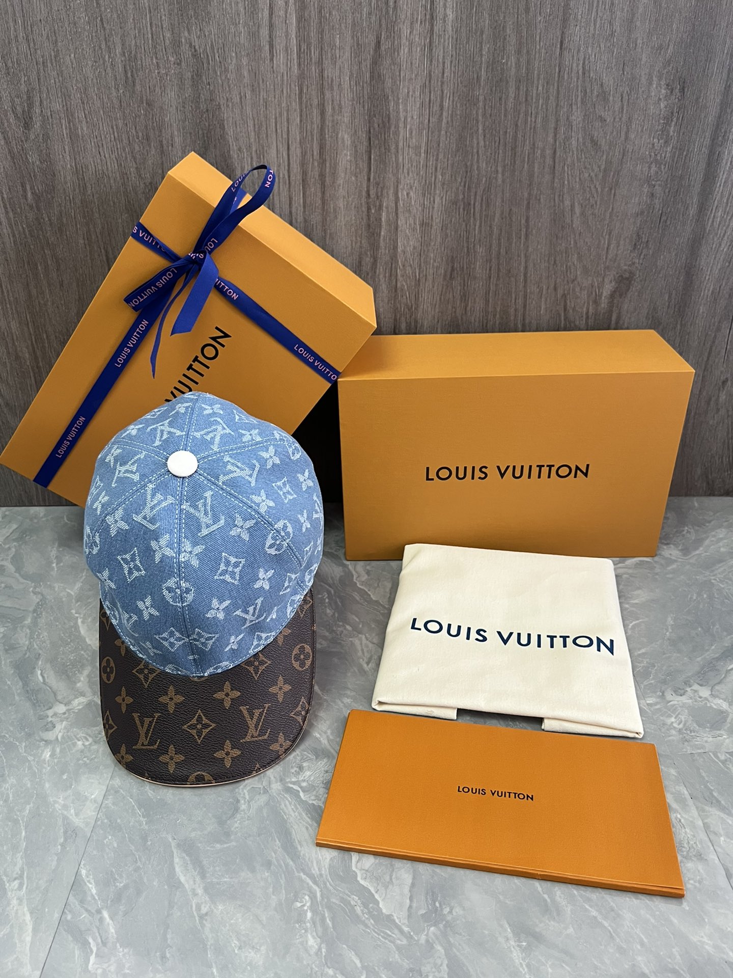 LV inspired baseball cap front view