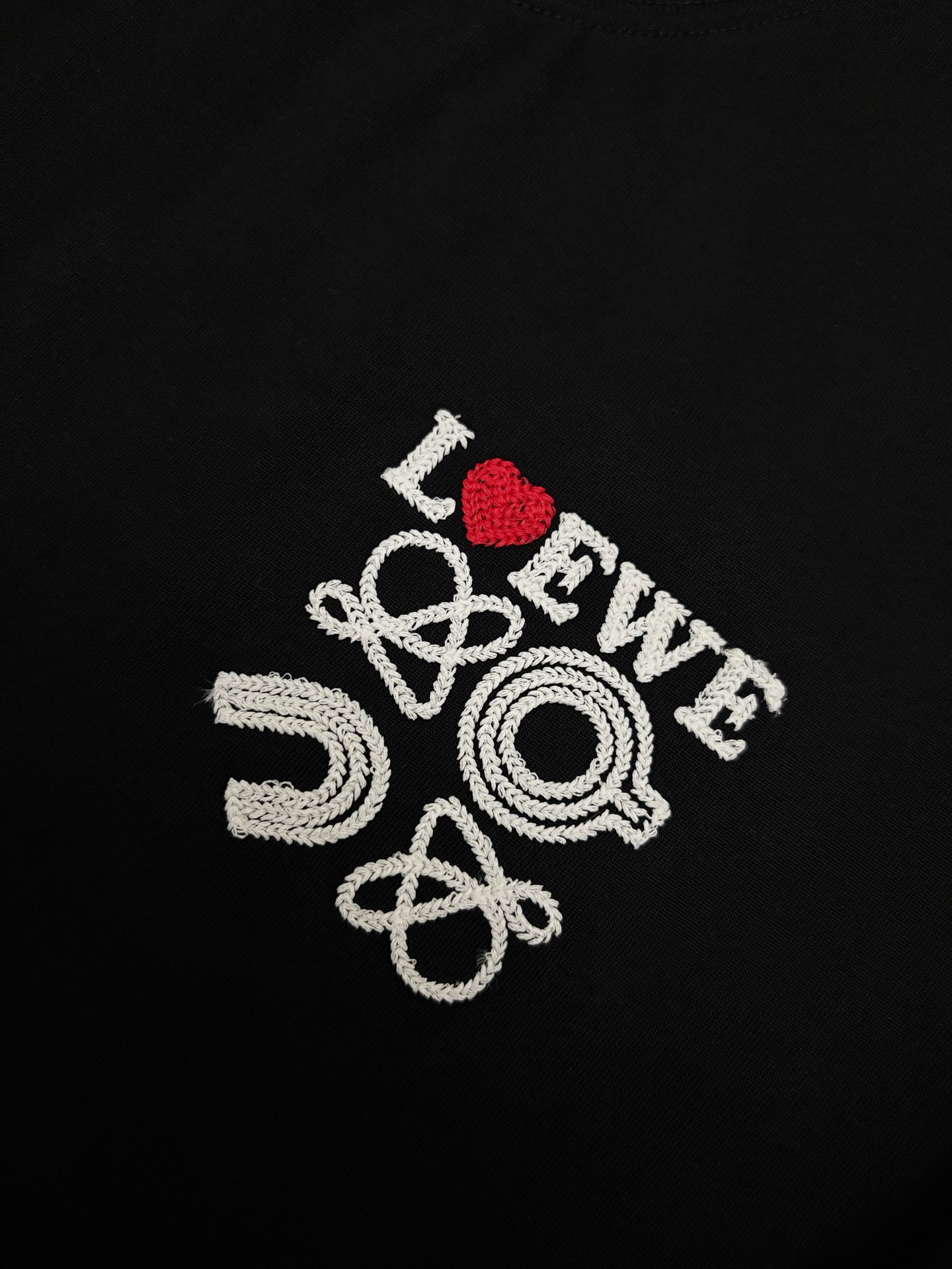 Loewe LOEWE 罗意威立体刺绣双纱棉质短袖T恤