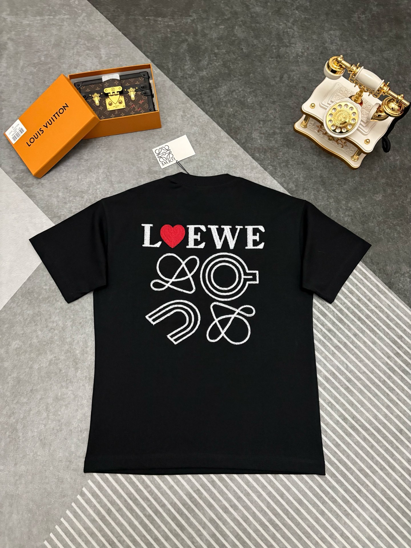 Loewe LOEWE 罗意威立体刺绣双纱棉质短袖T恤
